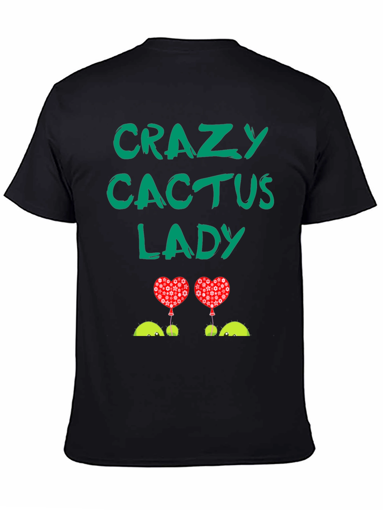 Black Crazy Cactus Lady T-Shirt view 4