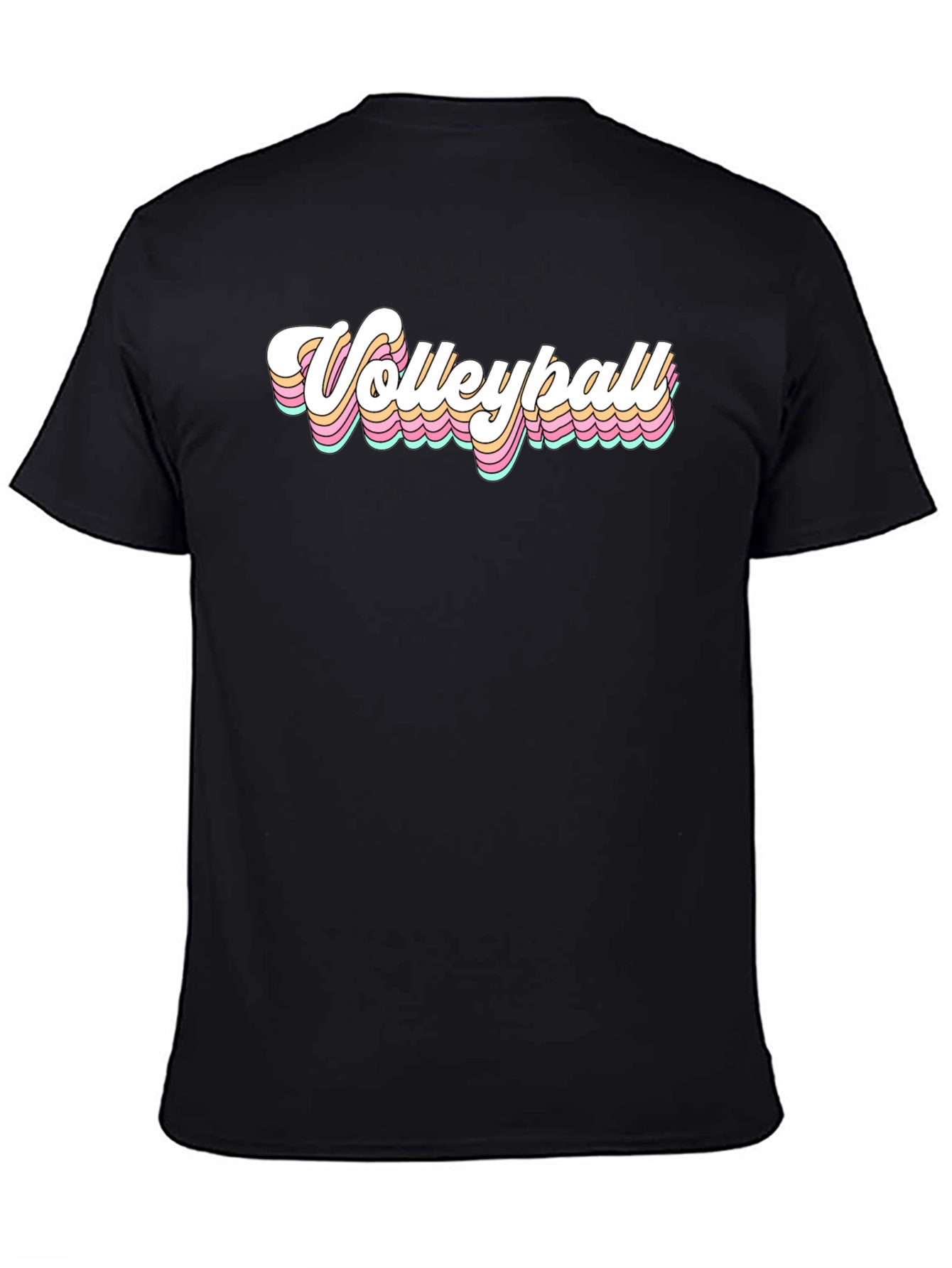 Black Retro Volleyball T-Shirt - Classic Style view 4
