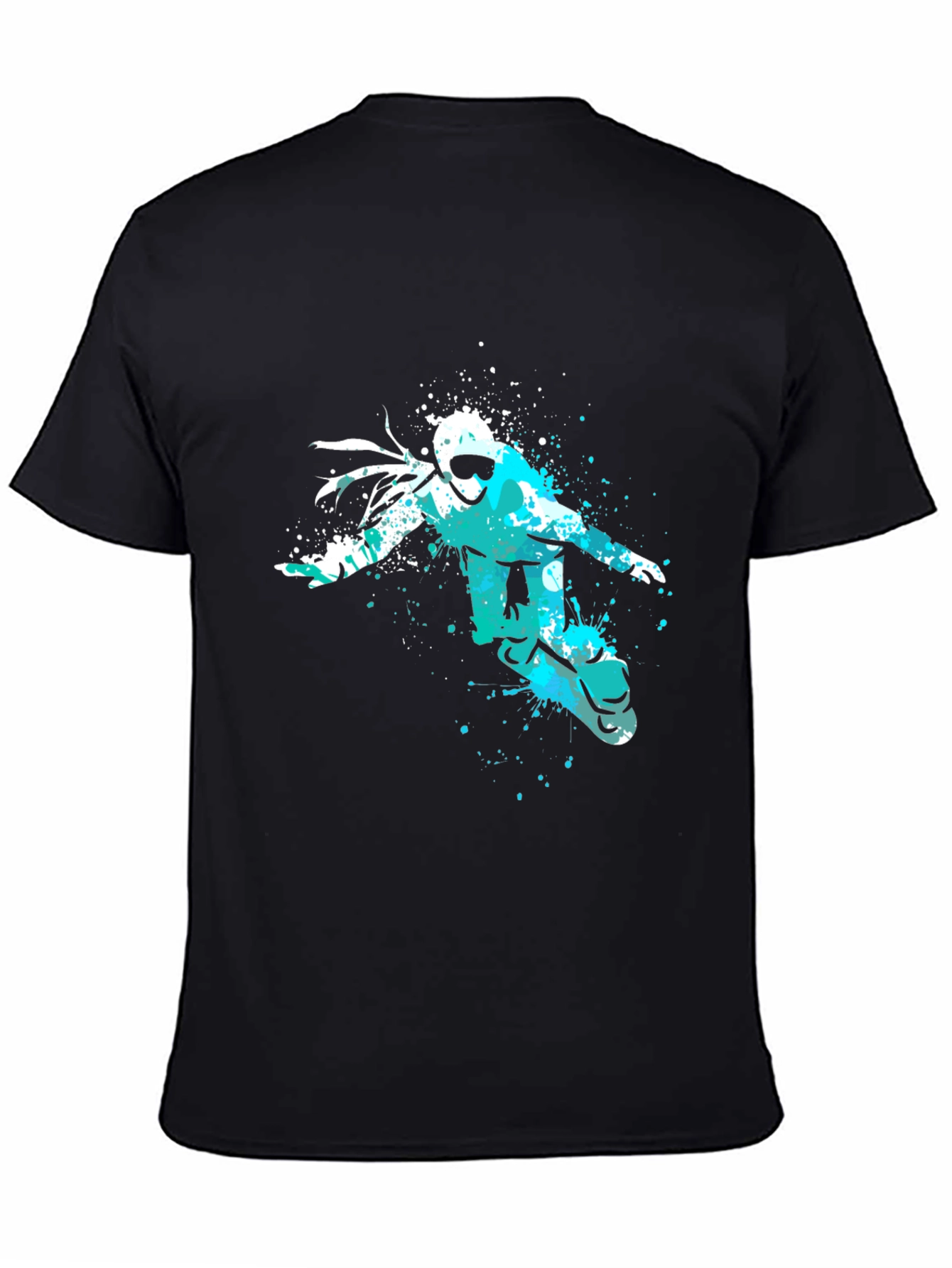 Black Snowboarder Graphic Tee - Black Cotton Comfort view 4
