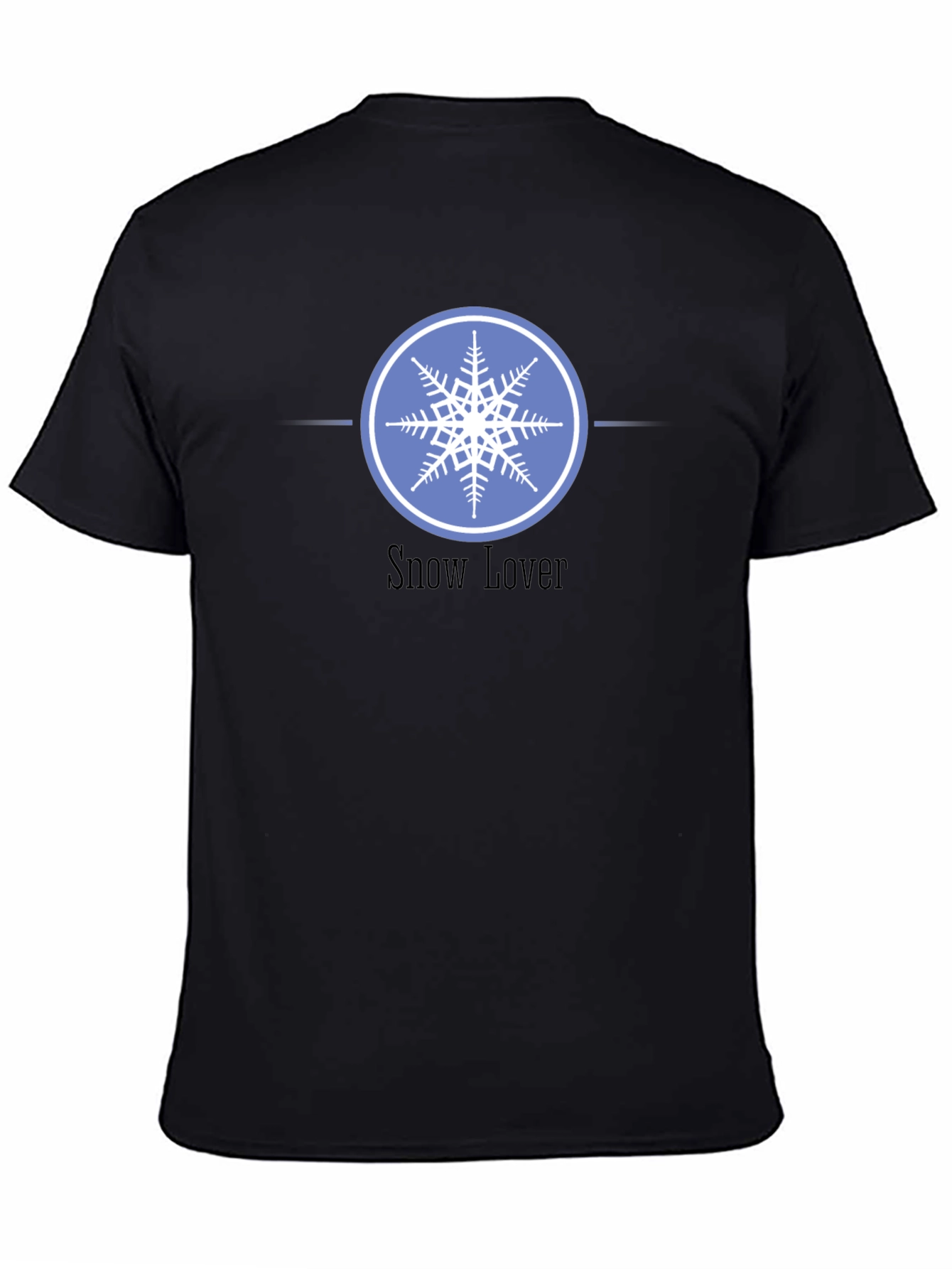 Black Snow Lover Graphic Tee - Winter Snowflake Design view 4