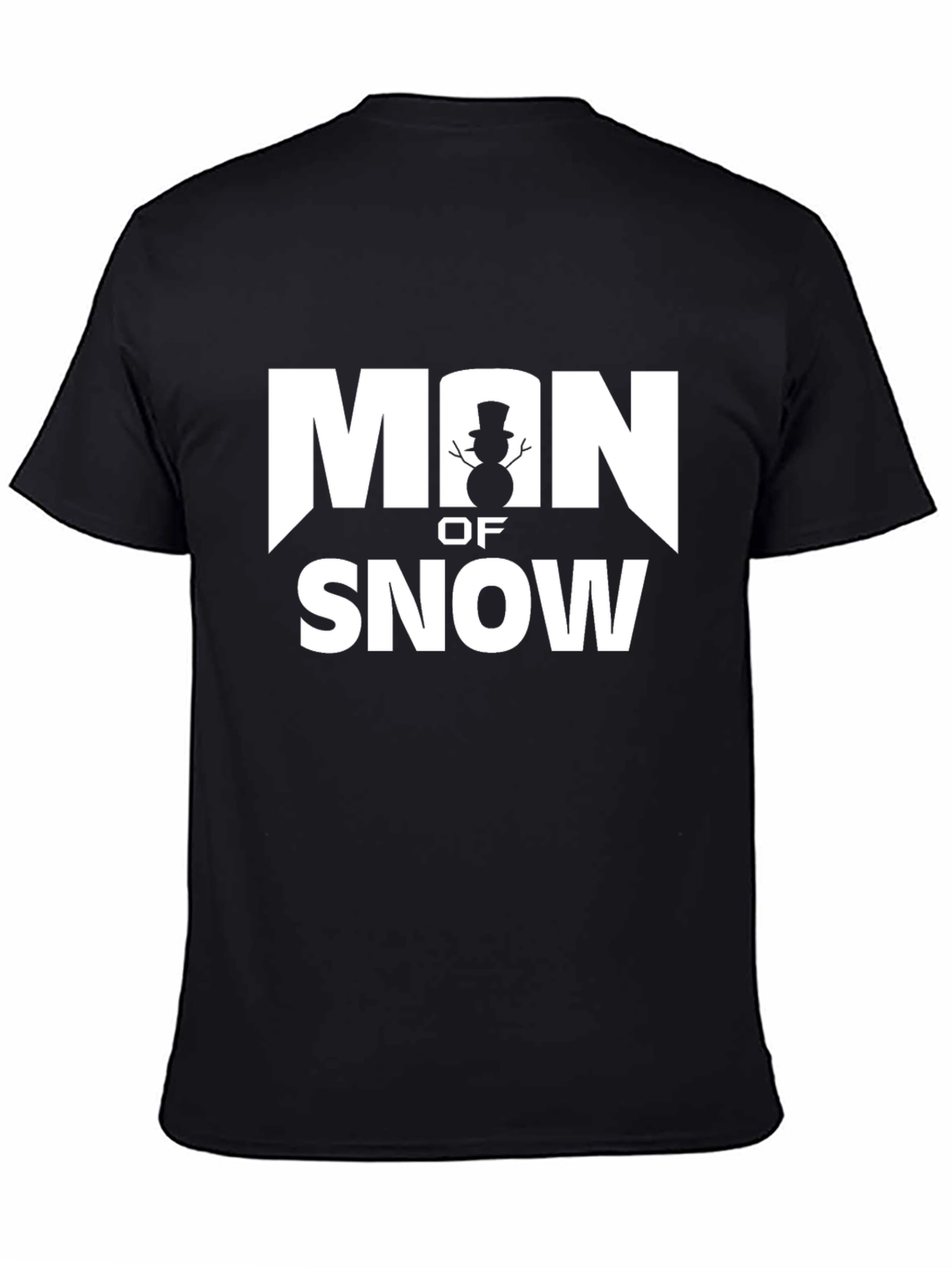 Black Man of Snow T-Shirt - Funny Winter Holiday Tee view 4