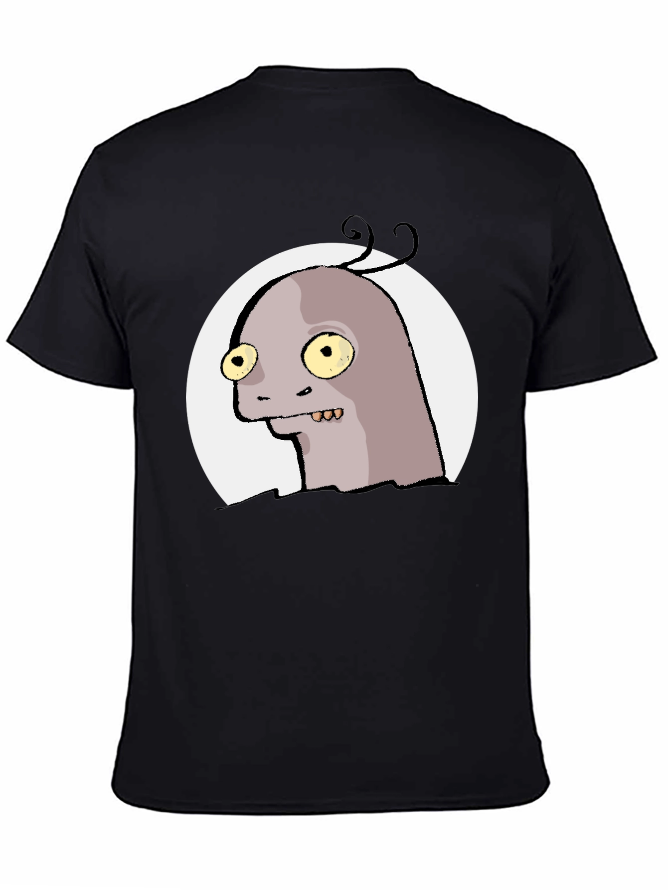 Black Funny Monster Graphic Tee - Black T-Shirt view 4