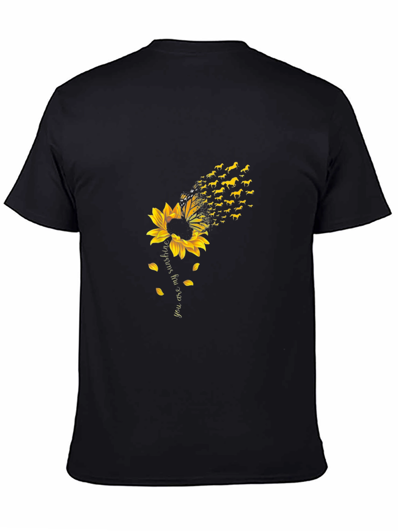 Black Sunflower Dachshund T-Shirt - You are My Sunshine view 4