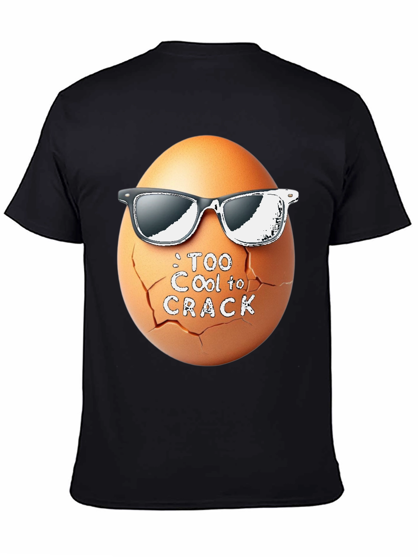 Black Too Cool To Crack T-Shirt Funny Egg with Shades view 4