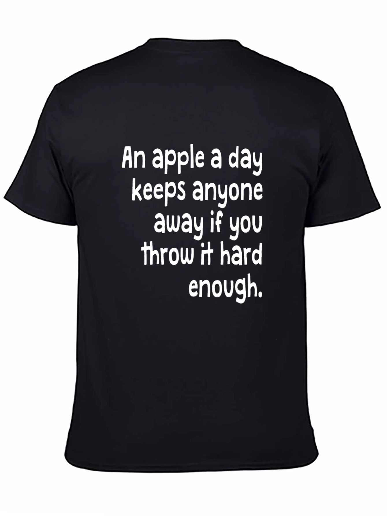 Black Humorous Apple T-Shirt view 4