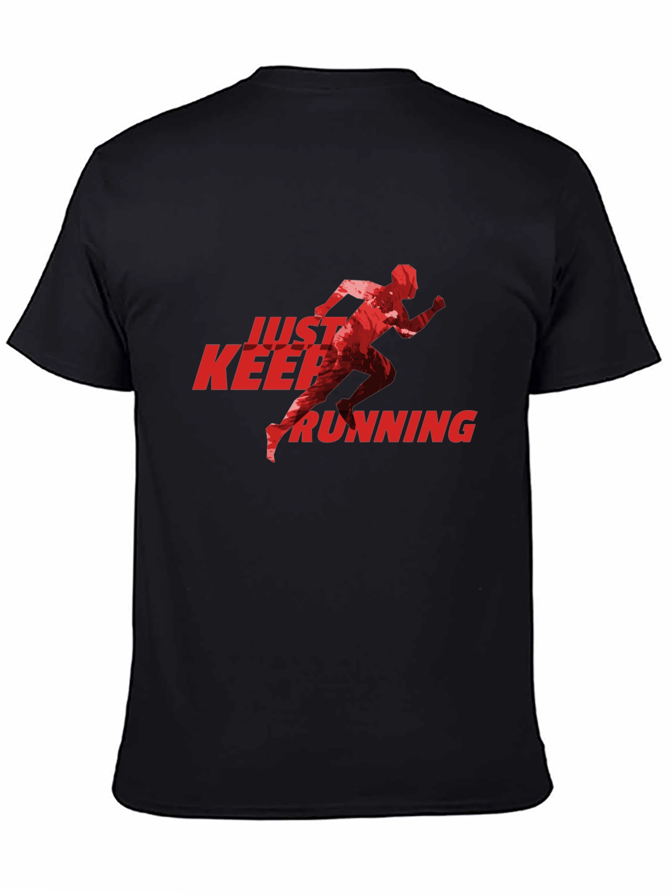 Black Just Keep Running Graphic Tee - Black view 4