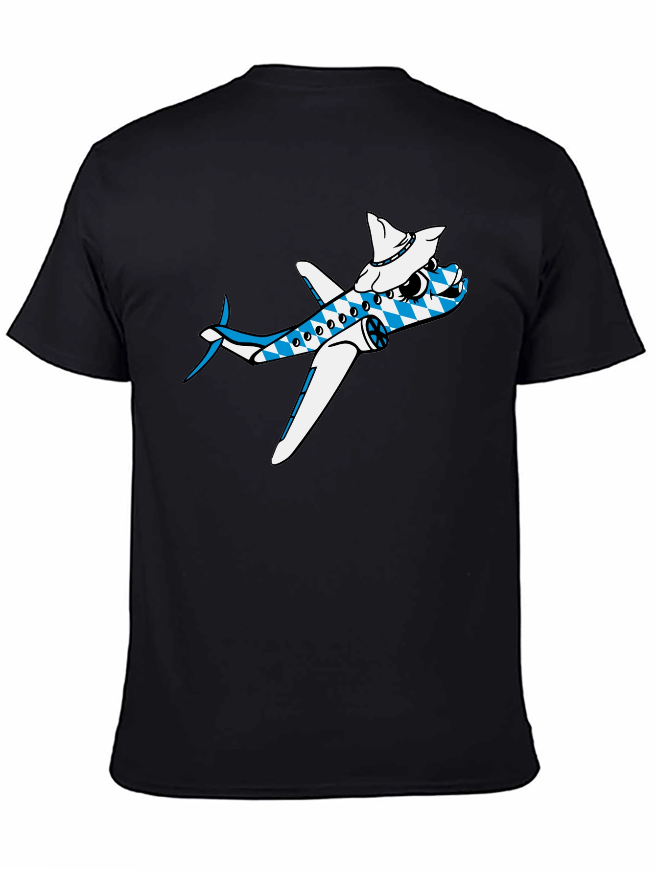 Black Cartoon Airplane Tee view 4