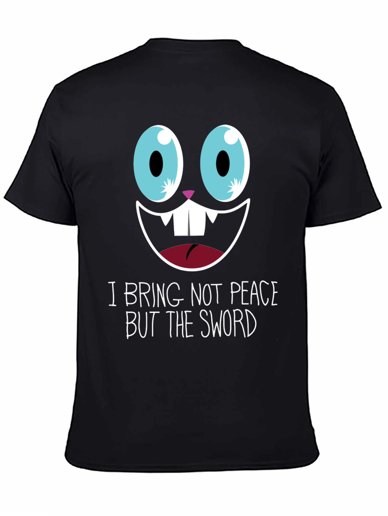 Black Funny Graphic Tee - "I Bring Not Peace But The Sword" view 4
