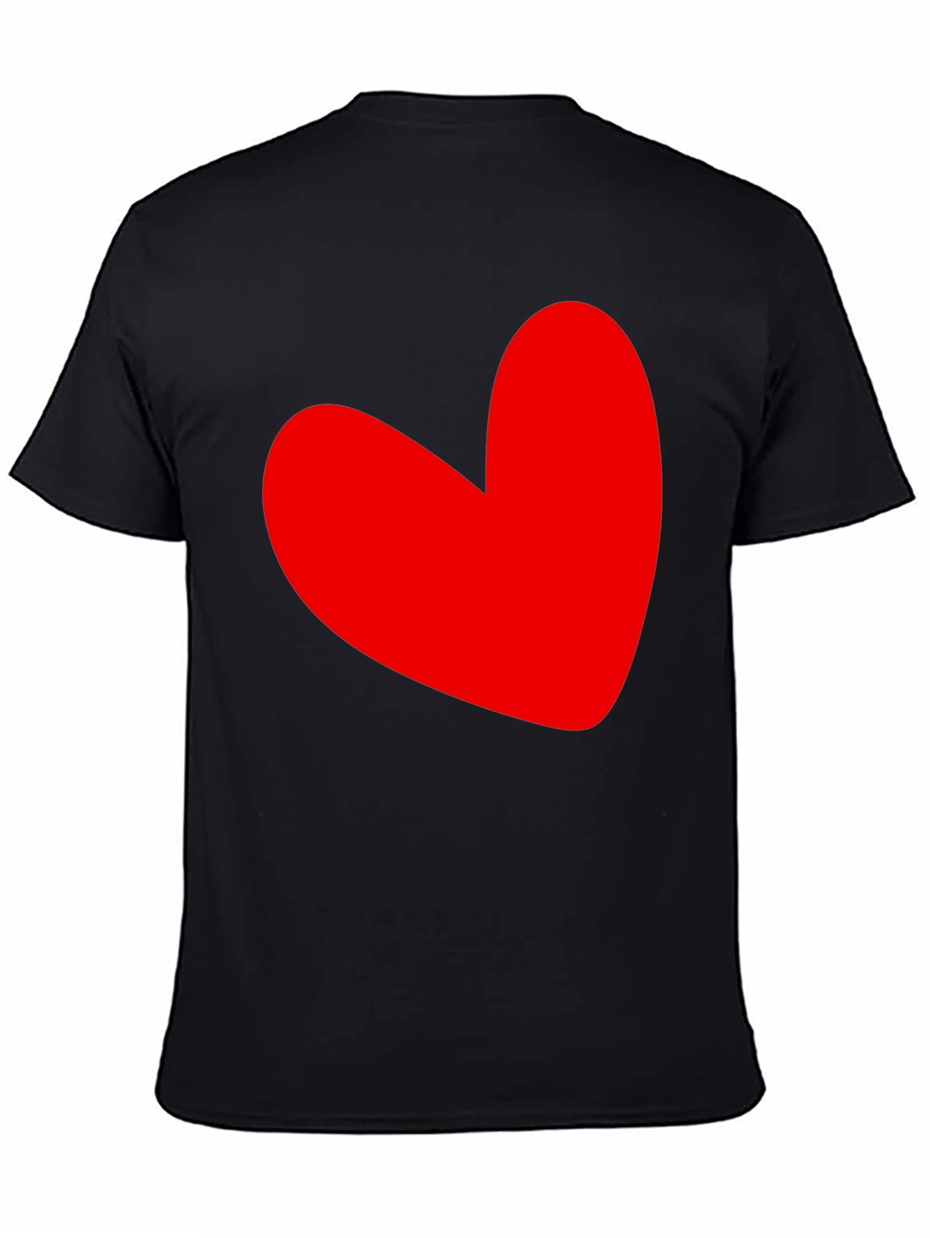 Black Red Heart Graphic Black T-Shirt view 4