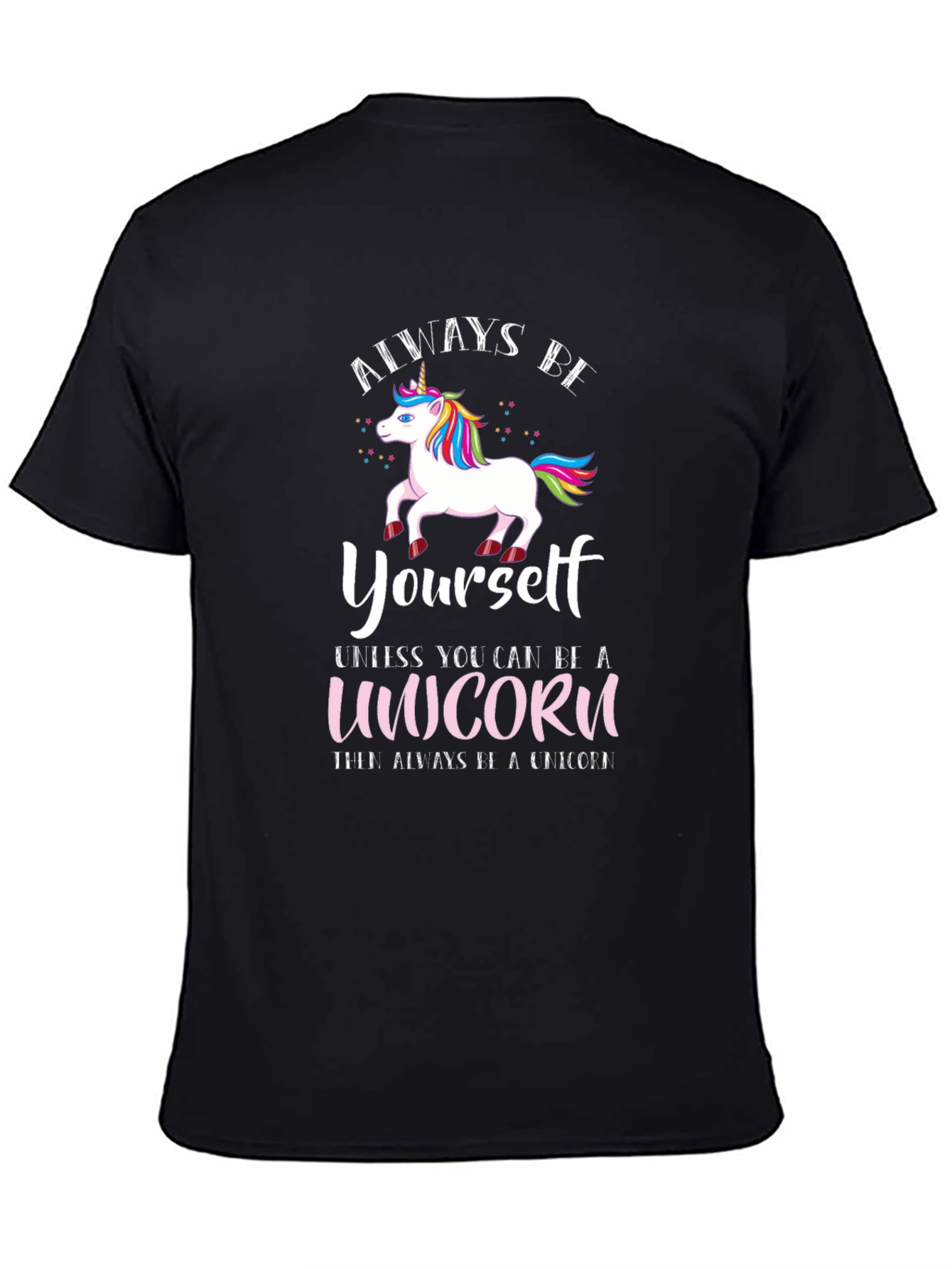 Black Always Be Yourself Unicorn T-Shirt view 4