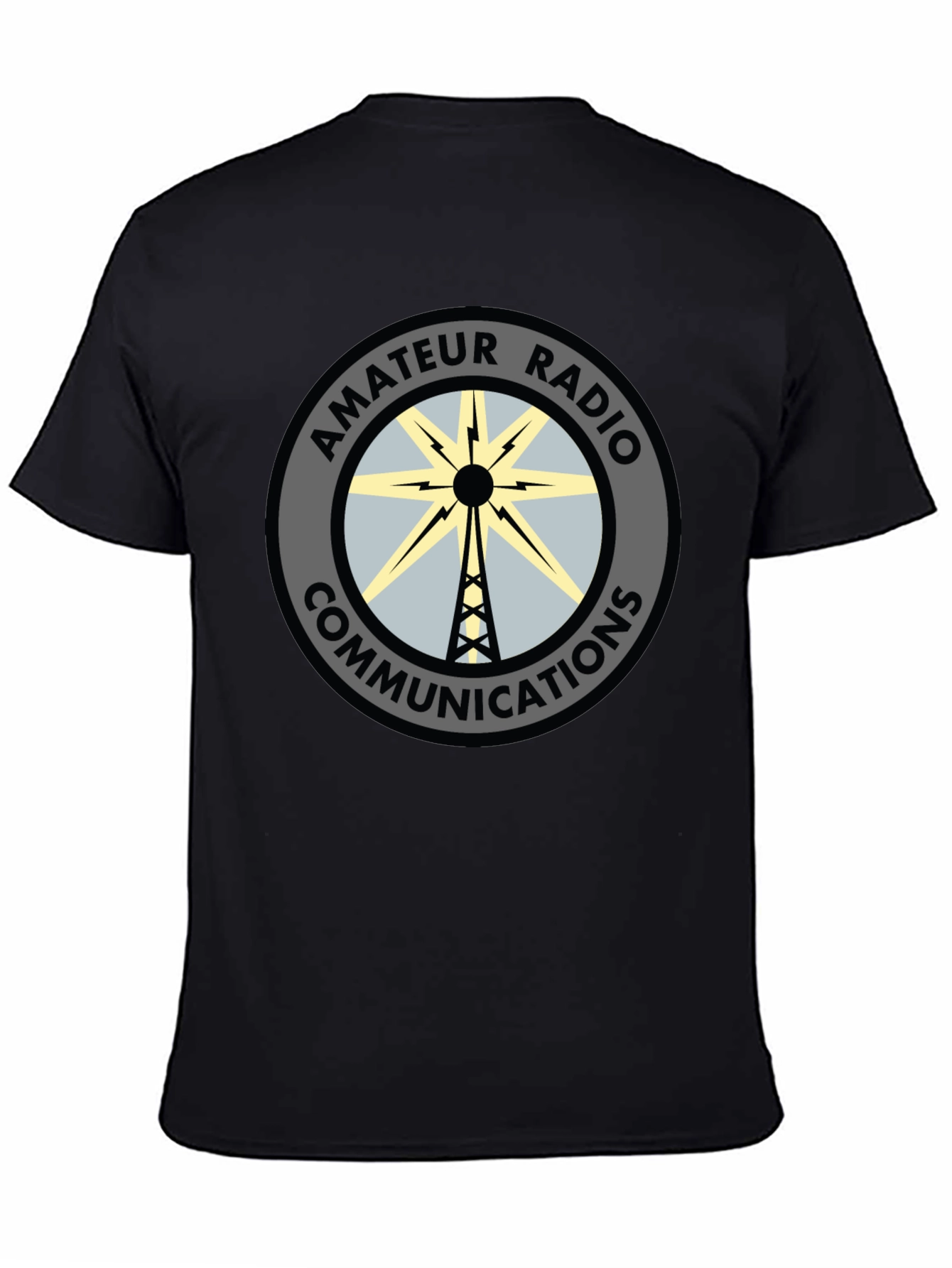 Black Amateur Radio Communications T-Shirt view 4