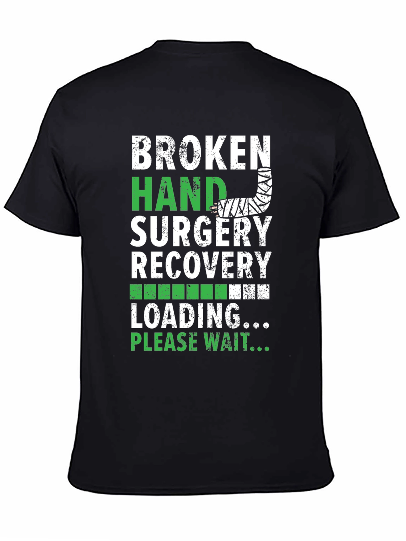 Black Broken Hand Surgery Recovery T-Shirt view 4