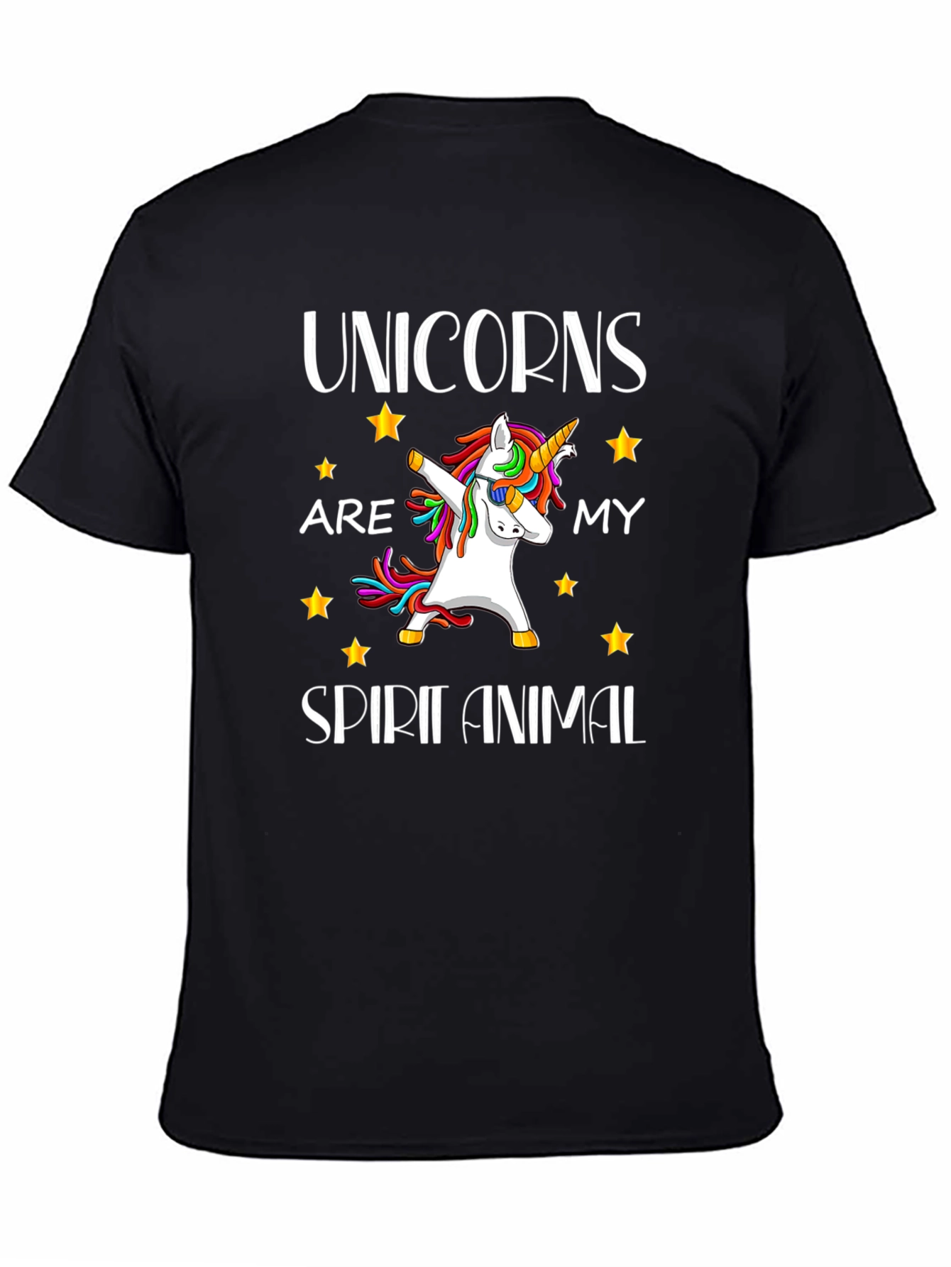 Black Unicorn Spirit Animal Black T-Shirt view 4