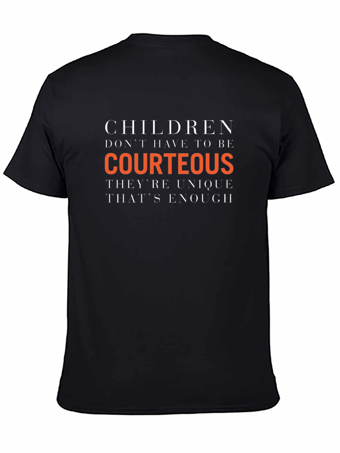 Black Children Unique Enough Graphic Tee - Black view 4
