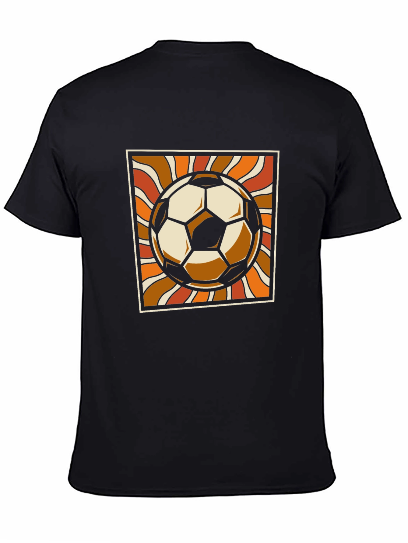 Black Retro Soccer Ball Graphic Tee - Vintage Style view 4