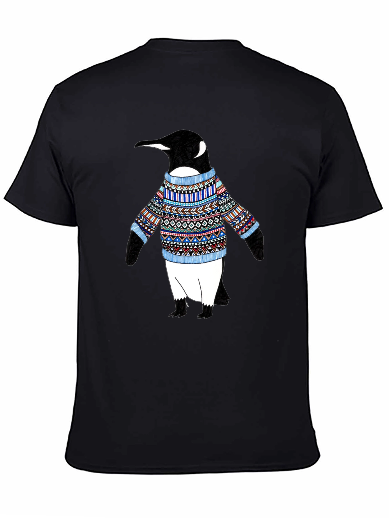 Black Penguin Sweater T-Shirt - Black view 4