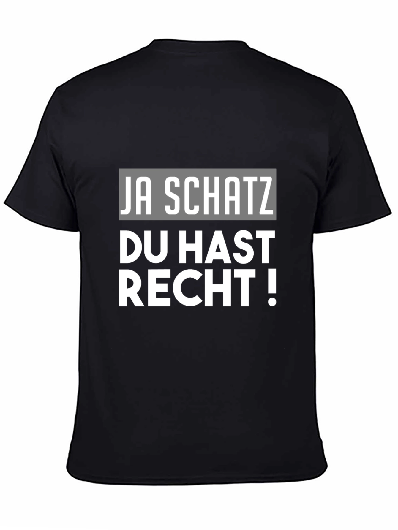 Black Ja Schatz Du Hast Recht! Men's Black T-Shirt view 4