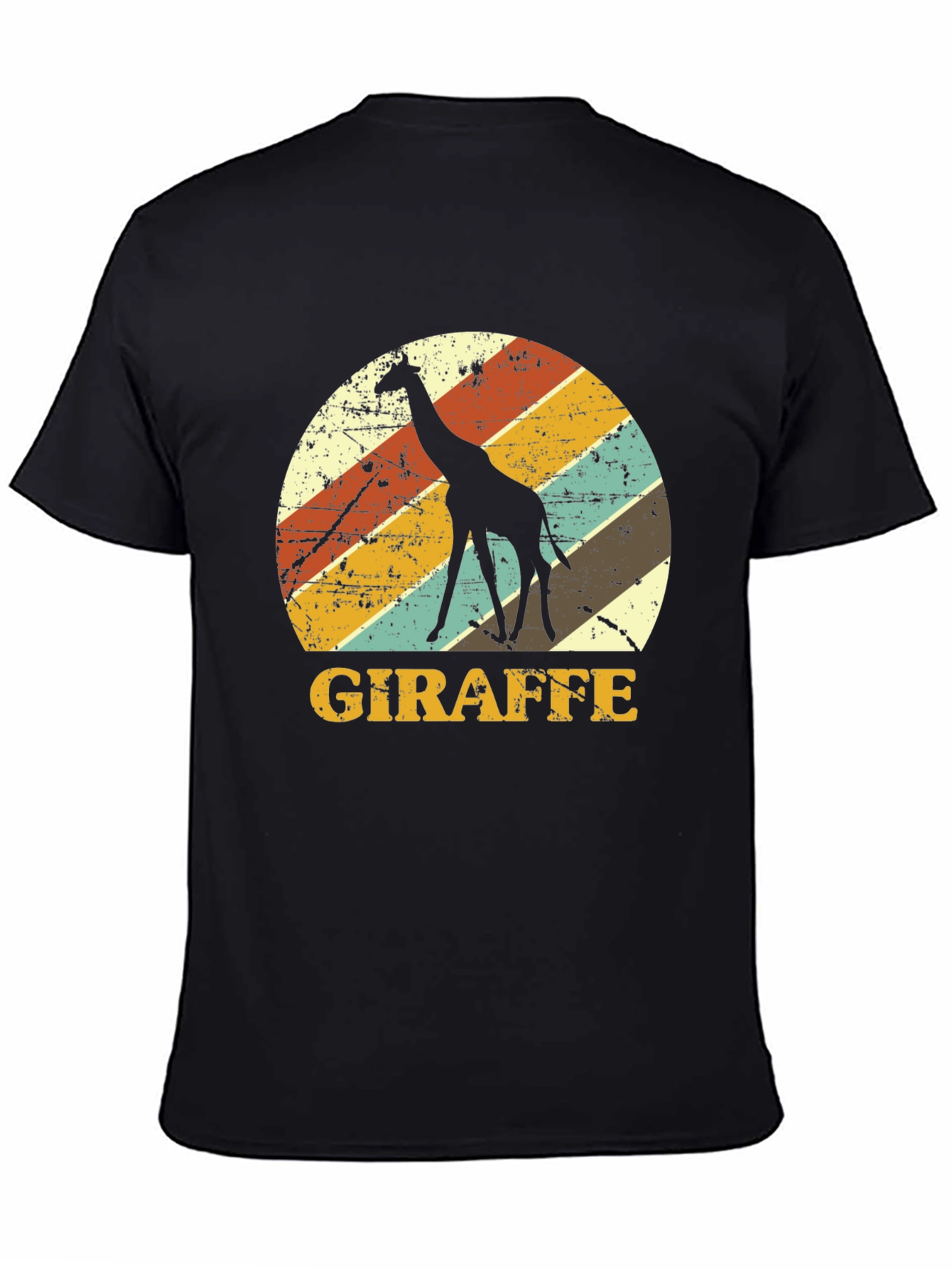 Black Retro Giraffe Graphic Tee - Black view 4