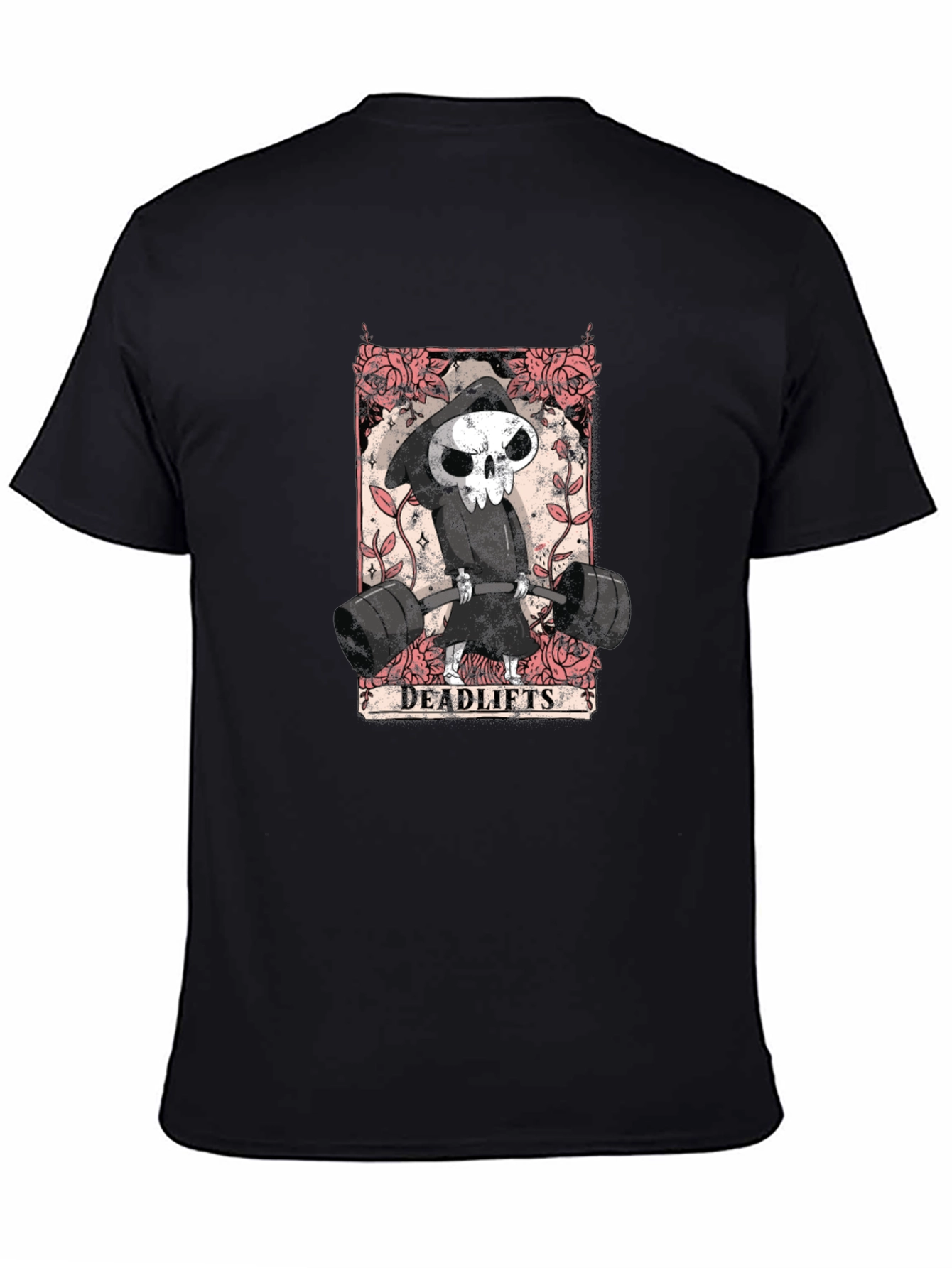 Black Grim Reaper Deadlifts Black T-Shirt view 4