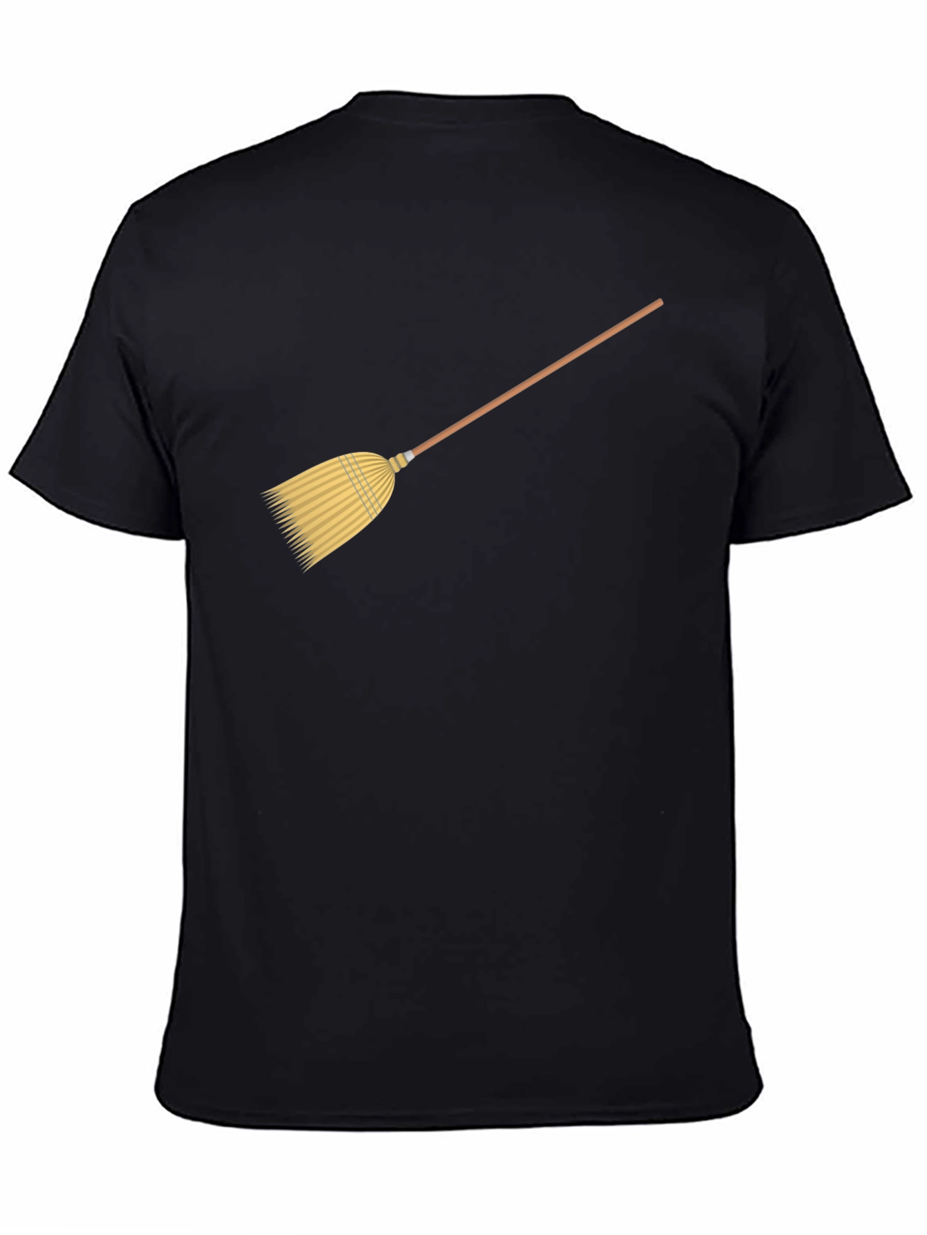 Black Broom Graphic Black T-Shirt view 4