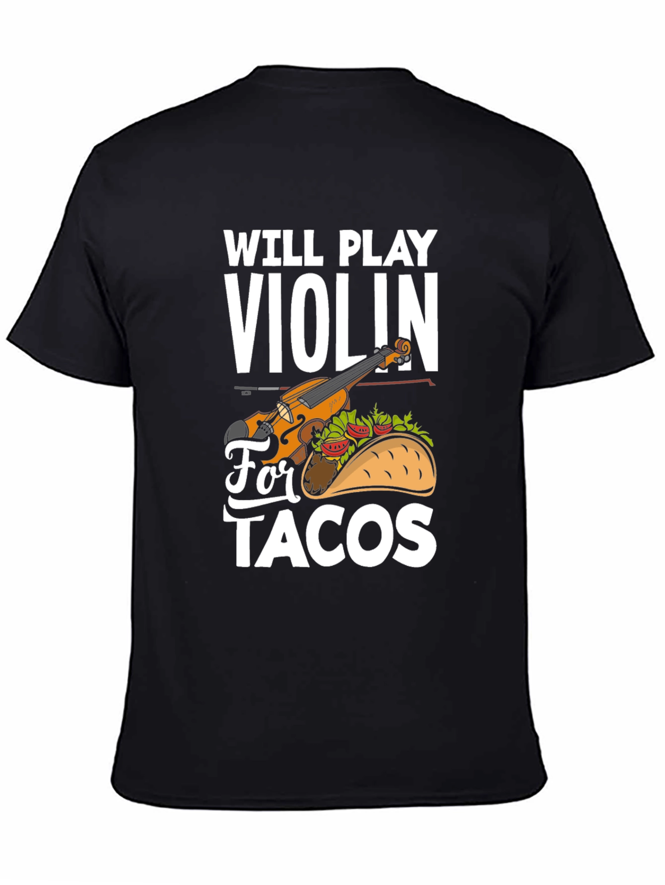 Violin and Taco Graphic T-Shirt - 4