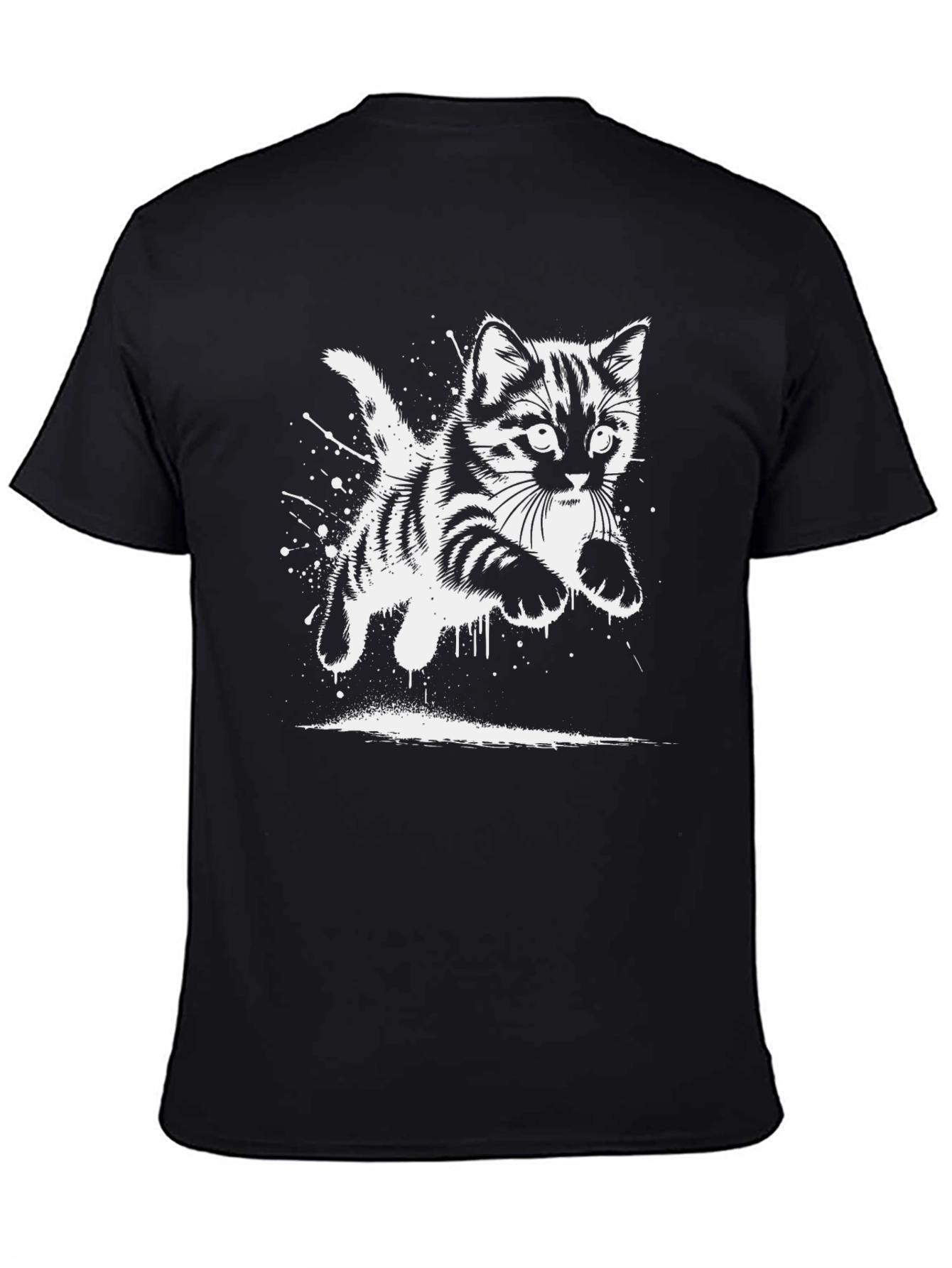 Black Cool Cat Graphic T-Shirt view 4