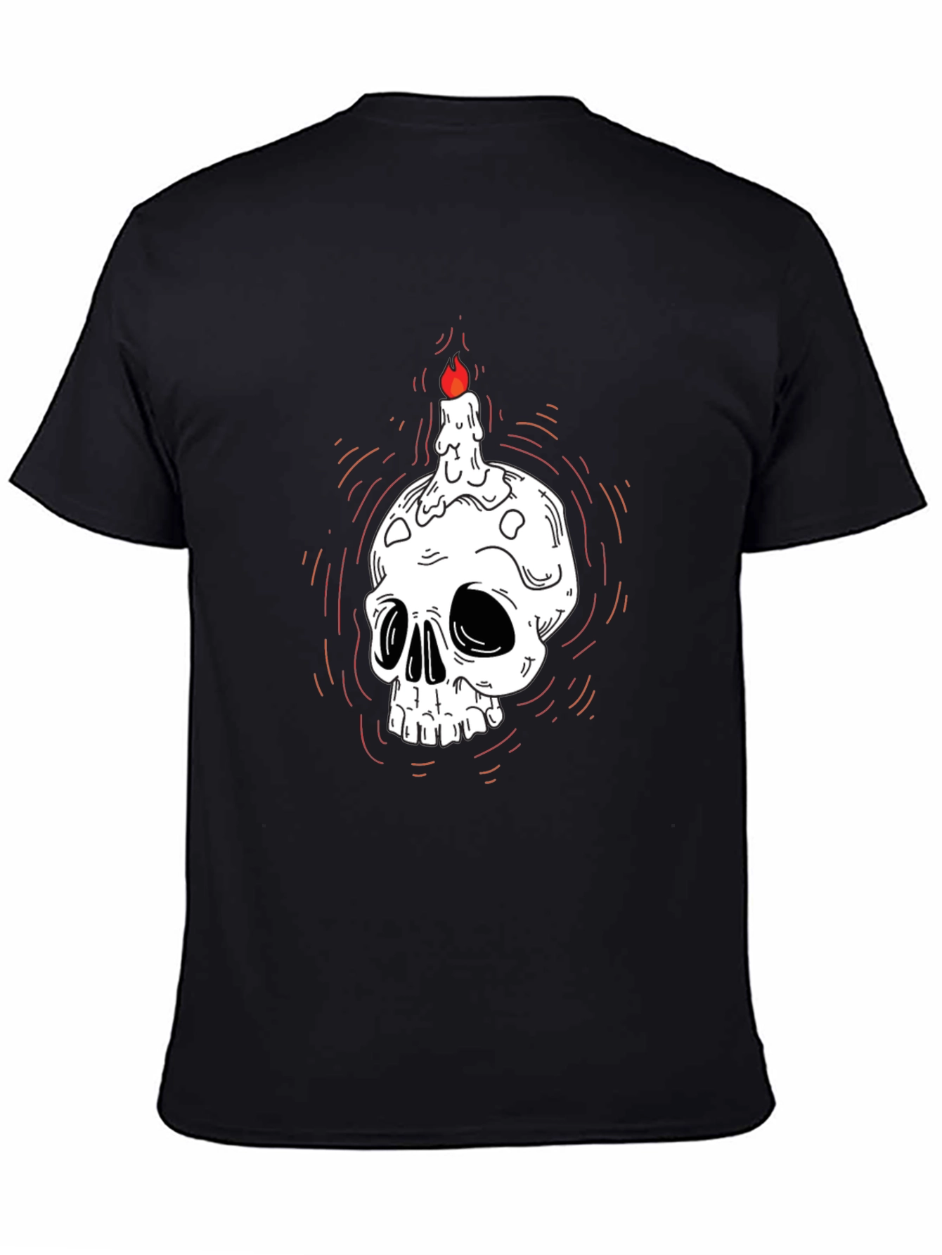 Black Skull Candle Graphic Tee - Dark Humor T-Shirt view 4