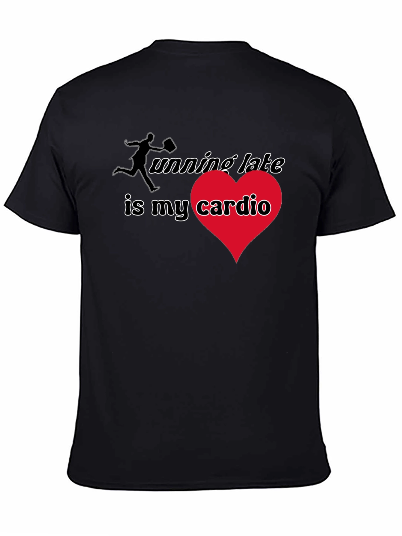 Black Running Late Cardio T-Shirt - Black view 4