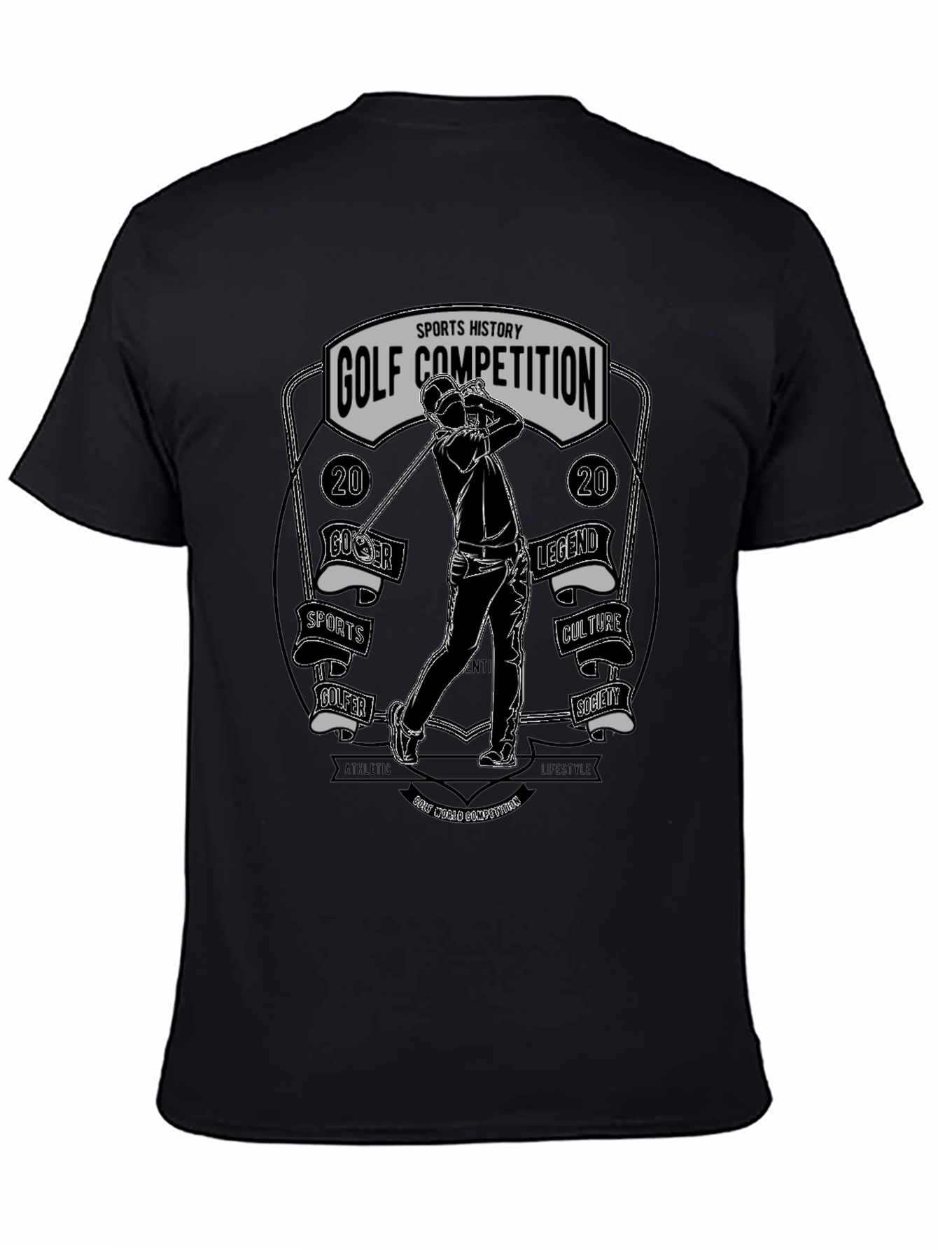 Black Golf Competition Graphic T-Shirt view 4