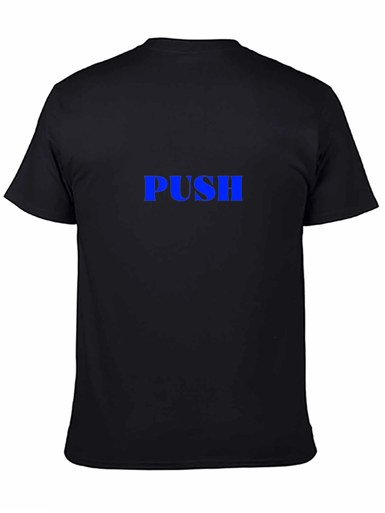 Black PUSH Graphic Tee - Black Cotton Blend Casual Wear view 4
