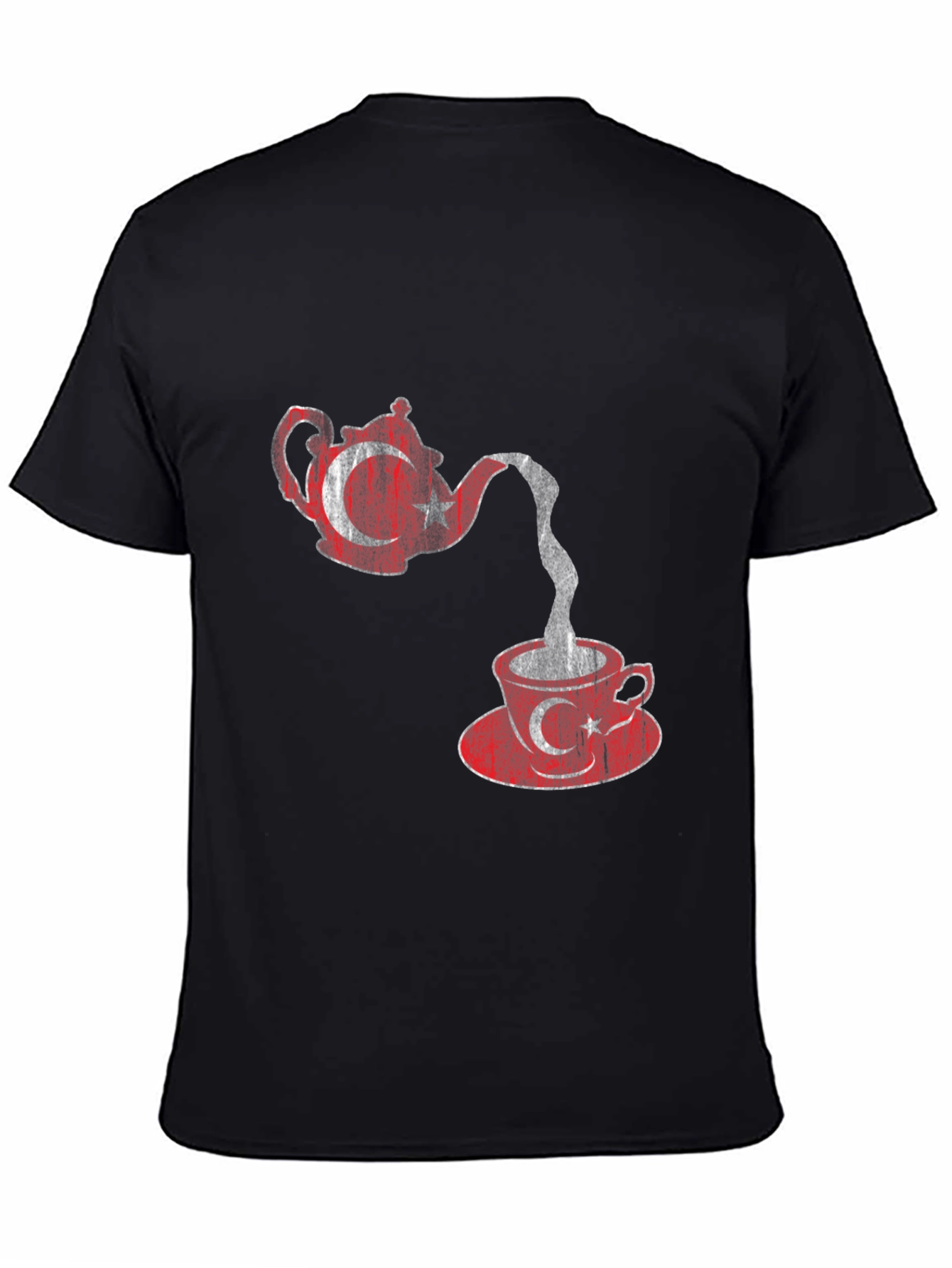 Black Turkey Tea Flag Graphic T-Shirt view 4