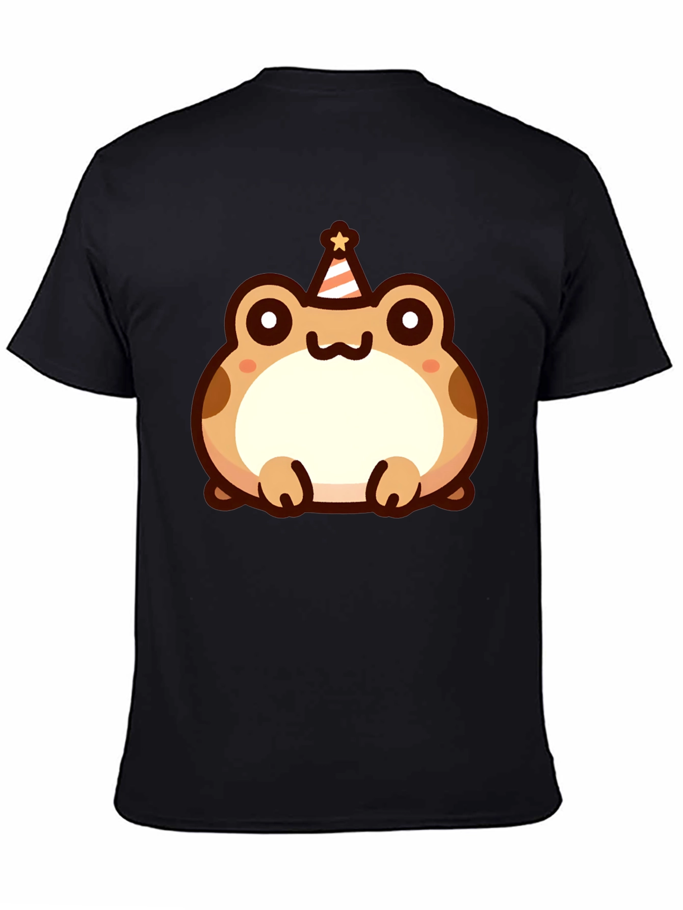 Black Cute Cartoon Frog Birthday T-Shirt view 4