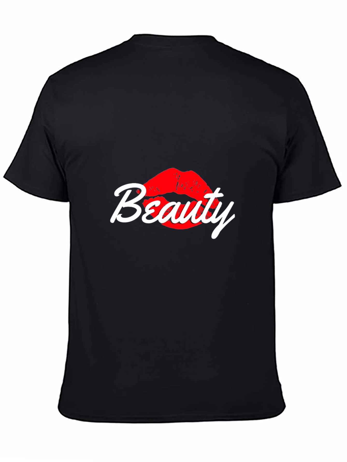 Black Beauty Lips Graphic Tee - Stylish Black Cotton T-Shirt view 4