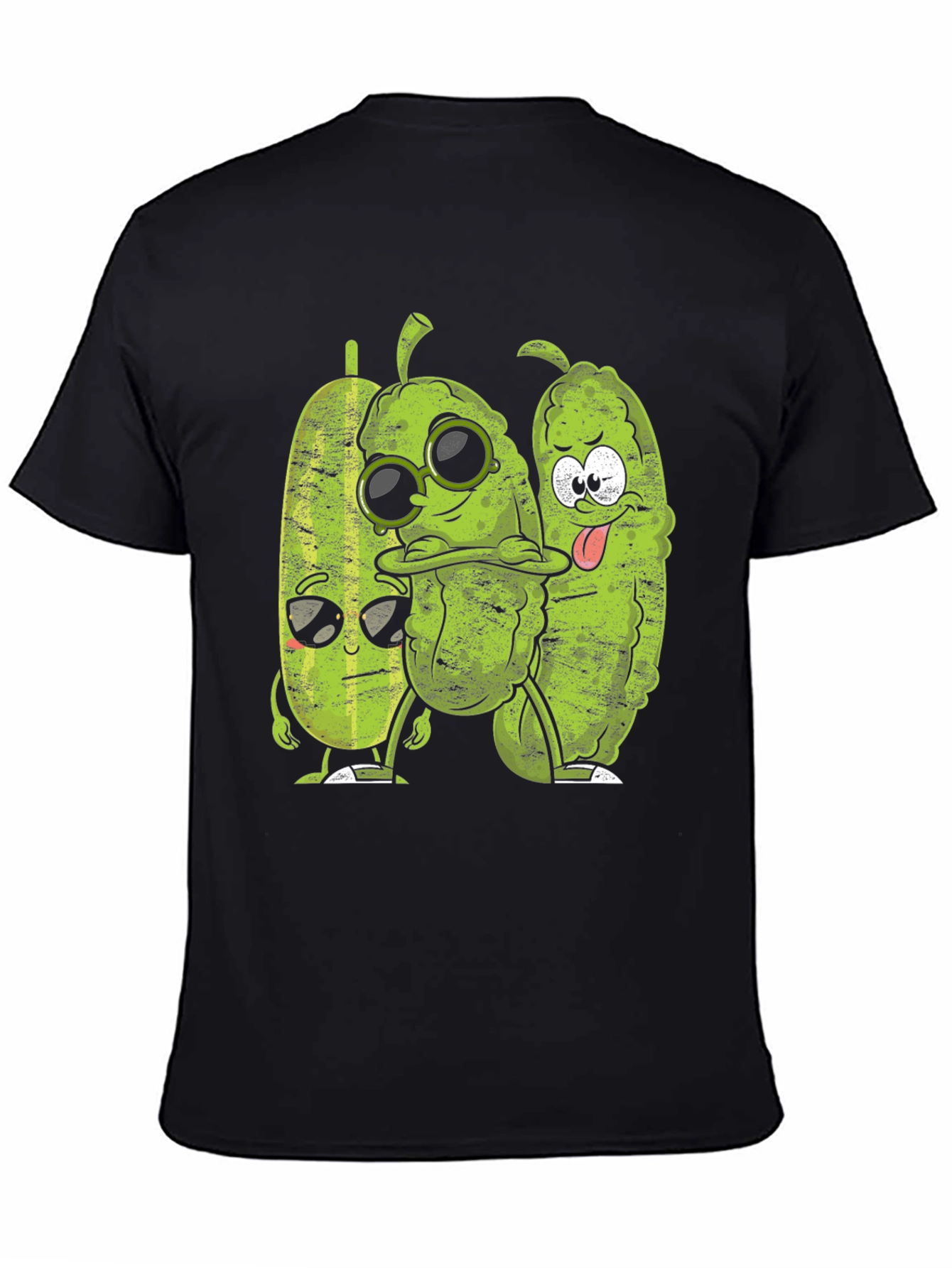 Black Cool Pickle Crew Black Graphic Tee view 4