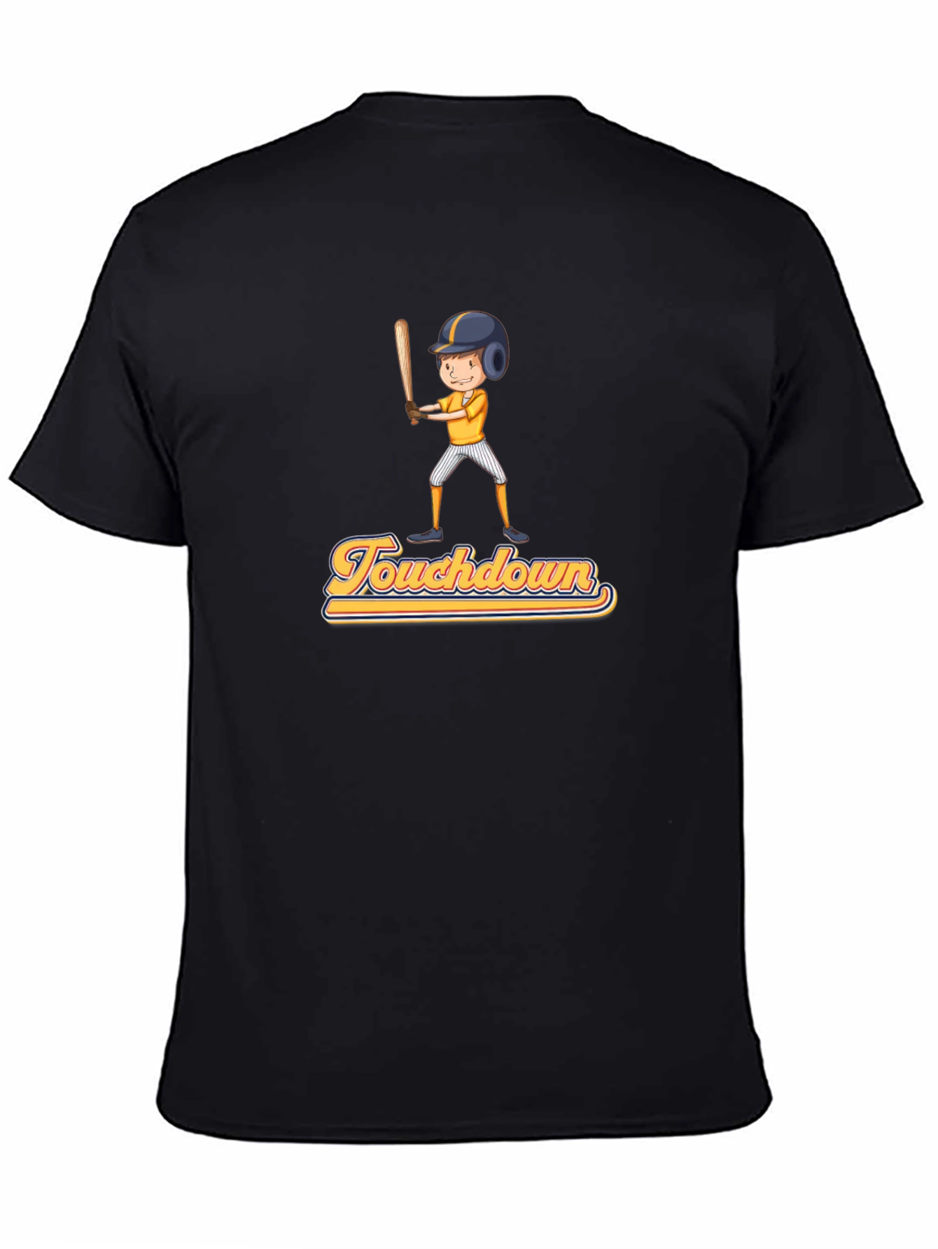 Black Baseball Player T-Shirt Touchdown Black view 4