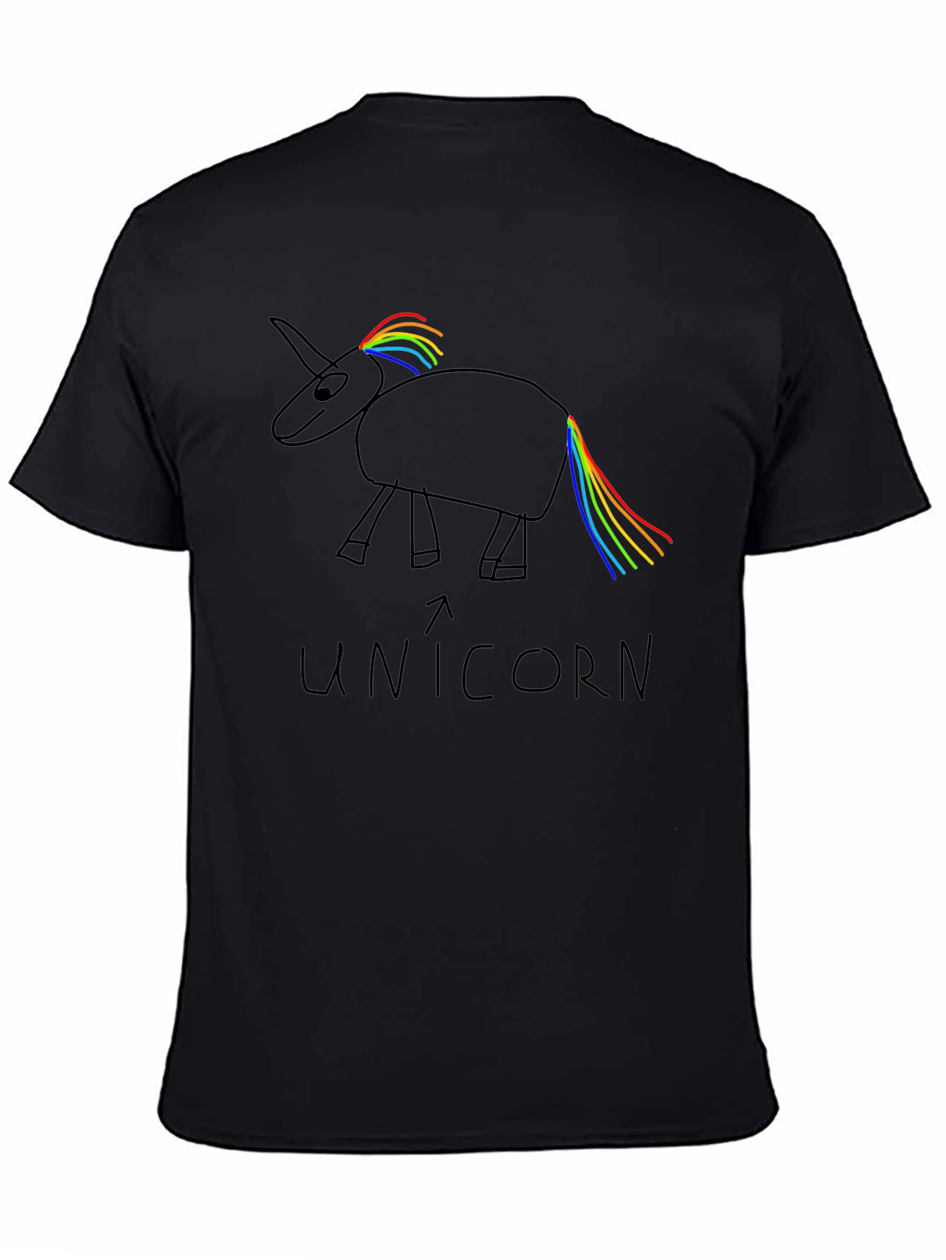 Black Funny Unicorn Graphic Tee - Black T-Shirt view 4