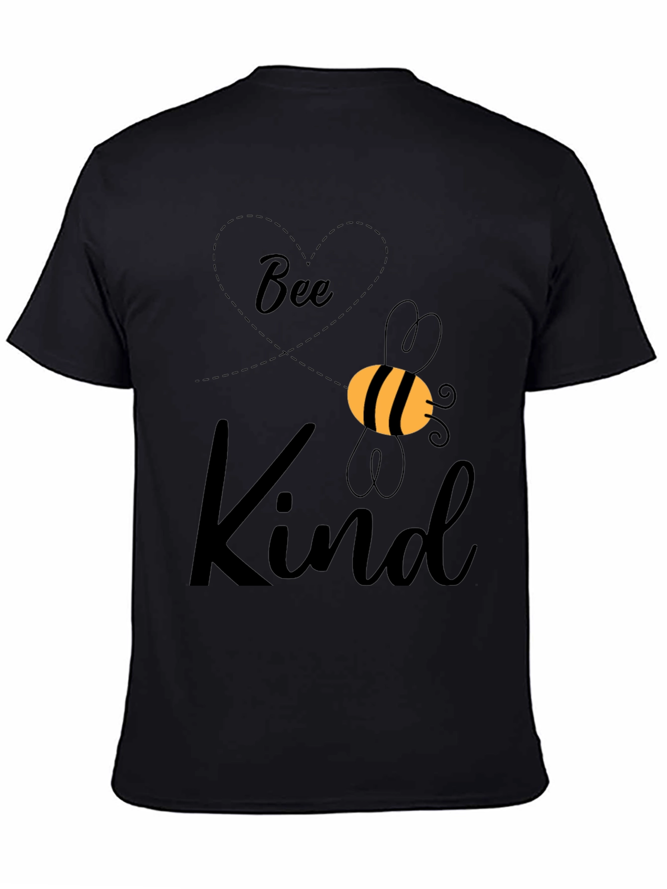 Black Bee Kind Graphic Tee - Unisex Black T-Shirt view 4