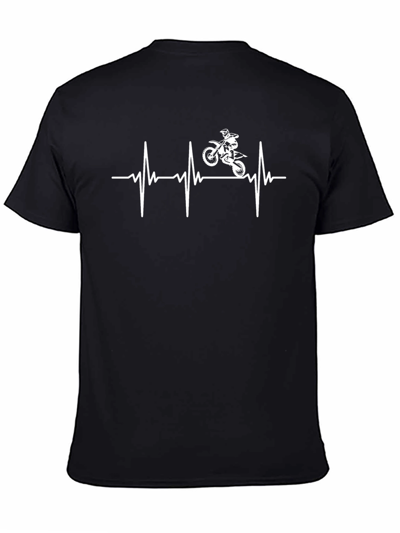 Black Motorcycle Heartbeat Graphic Tee view 4