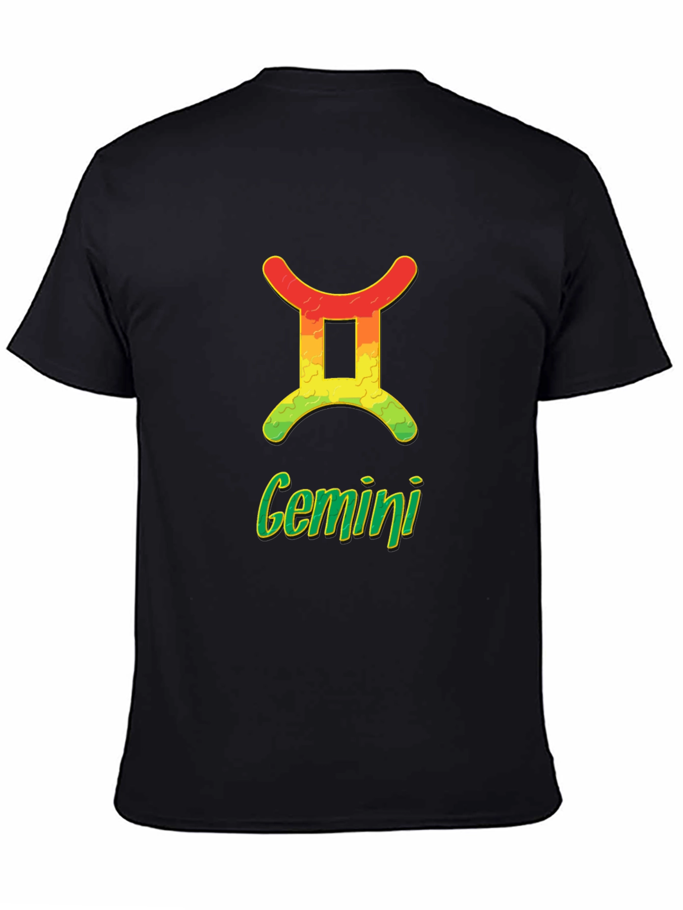 Black Gemini Zodiac Sign T-Shirt - Horoscope Tee view 4