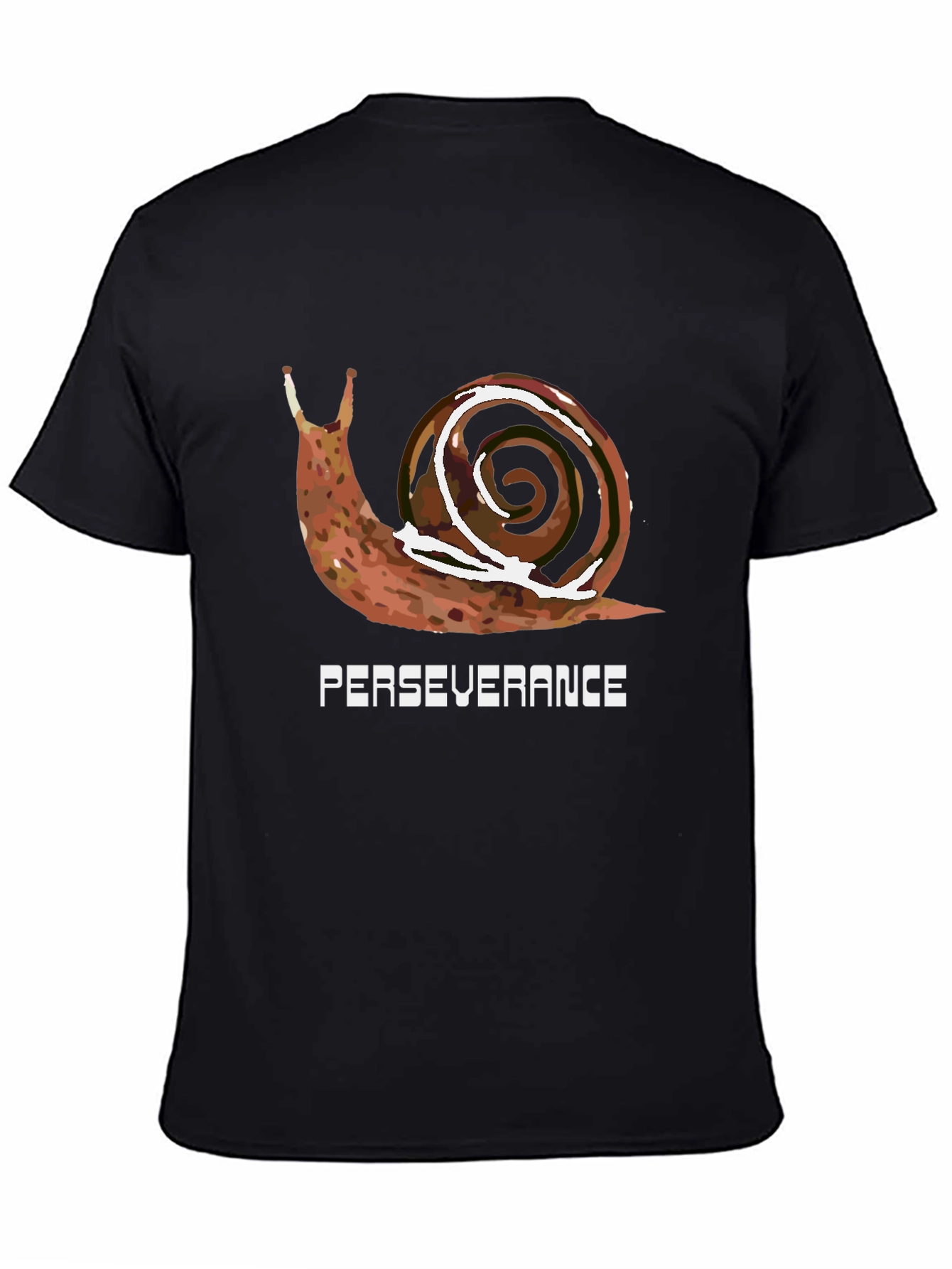 Black Perseverance Snail Graphic T-Shirt - Unisex view 4