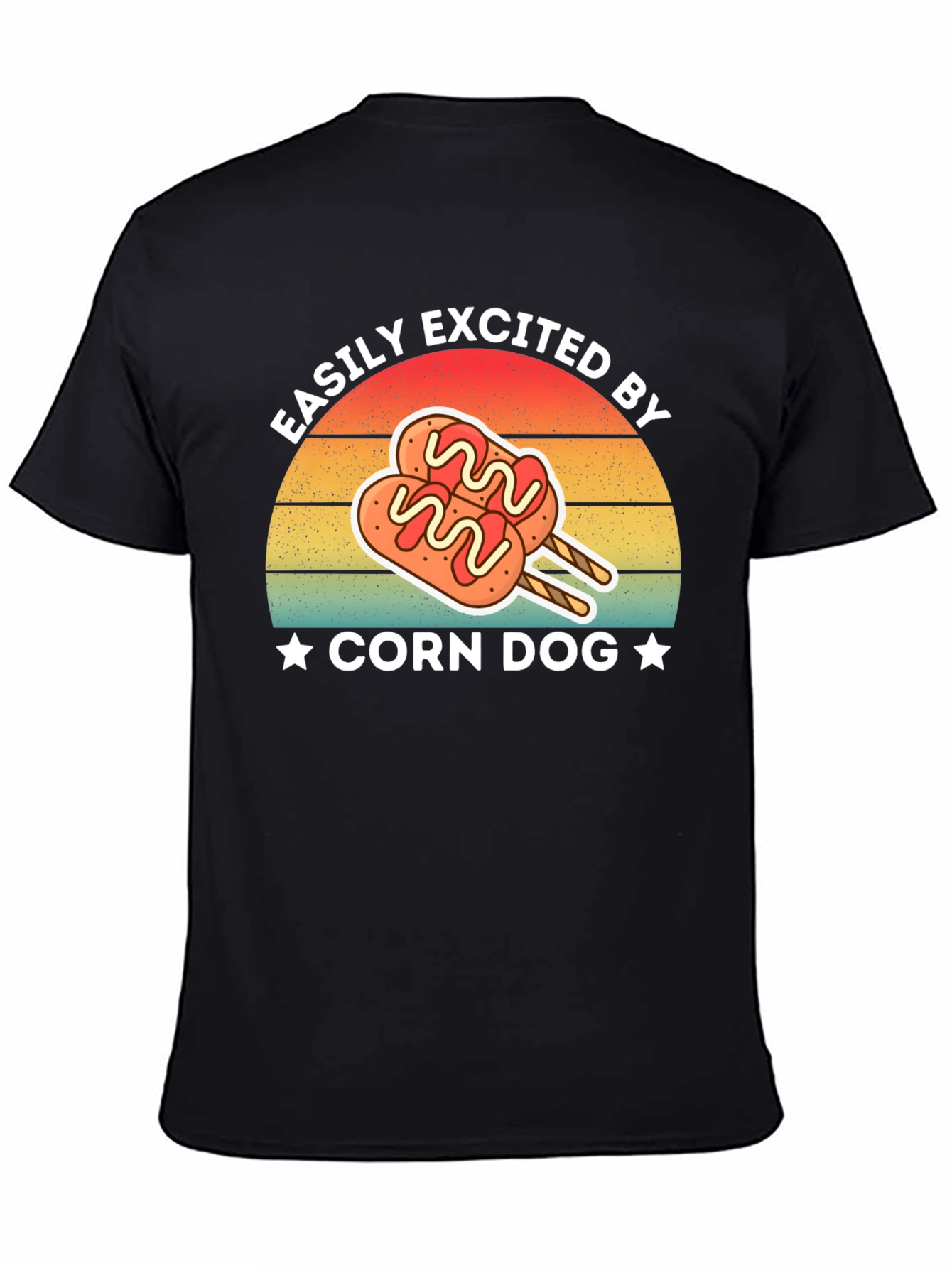 Black Corn Dog Lover T-Shirt - Easily Excited Graphic Tee view 4