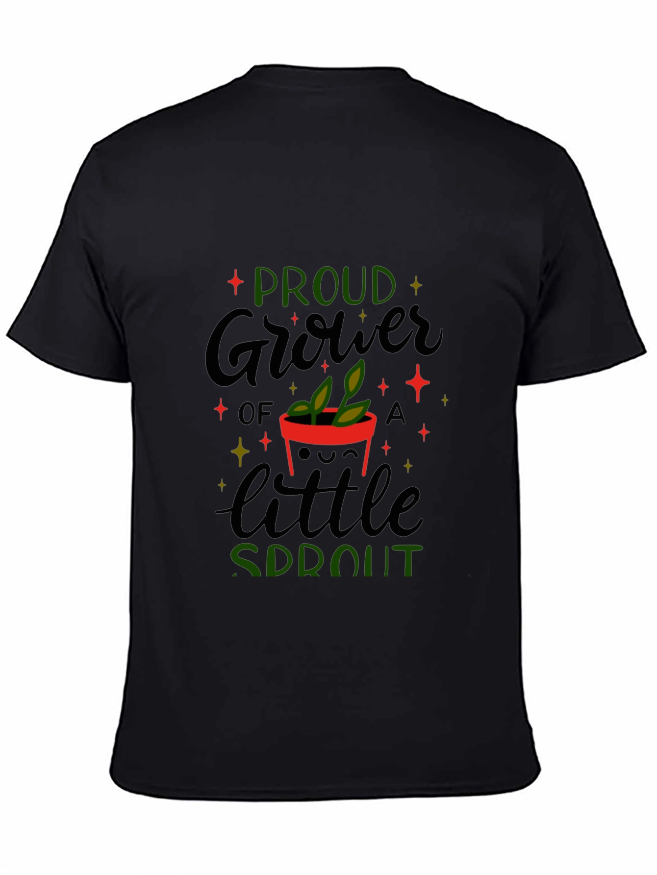 Black Proud Grower of a Little Sprout T-Shirt view 4