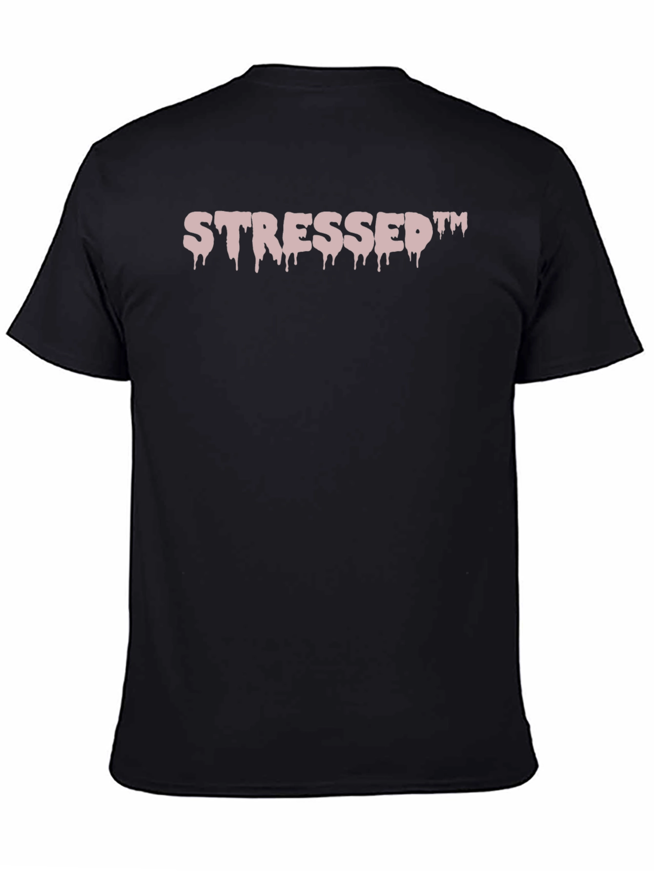 Black Stressed Drip Tee - Relaxed Fit Cotton T-Shirt view 4
