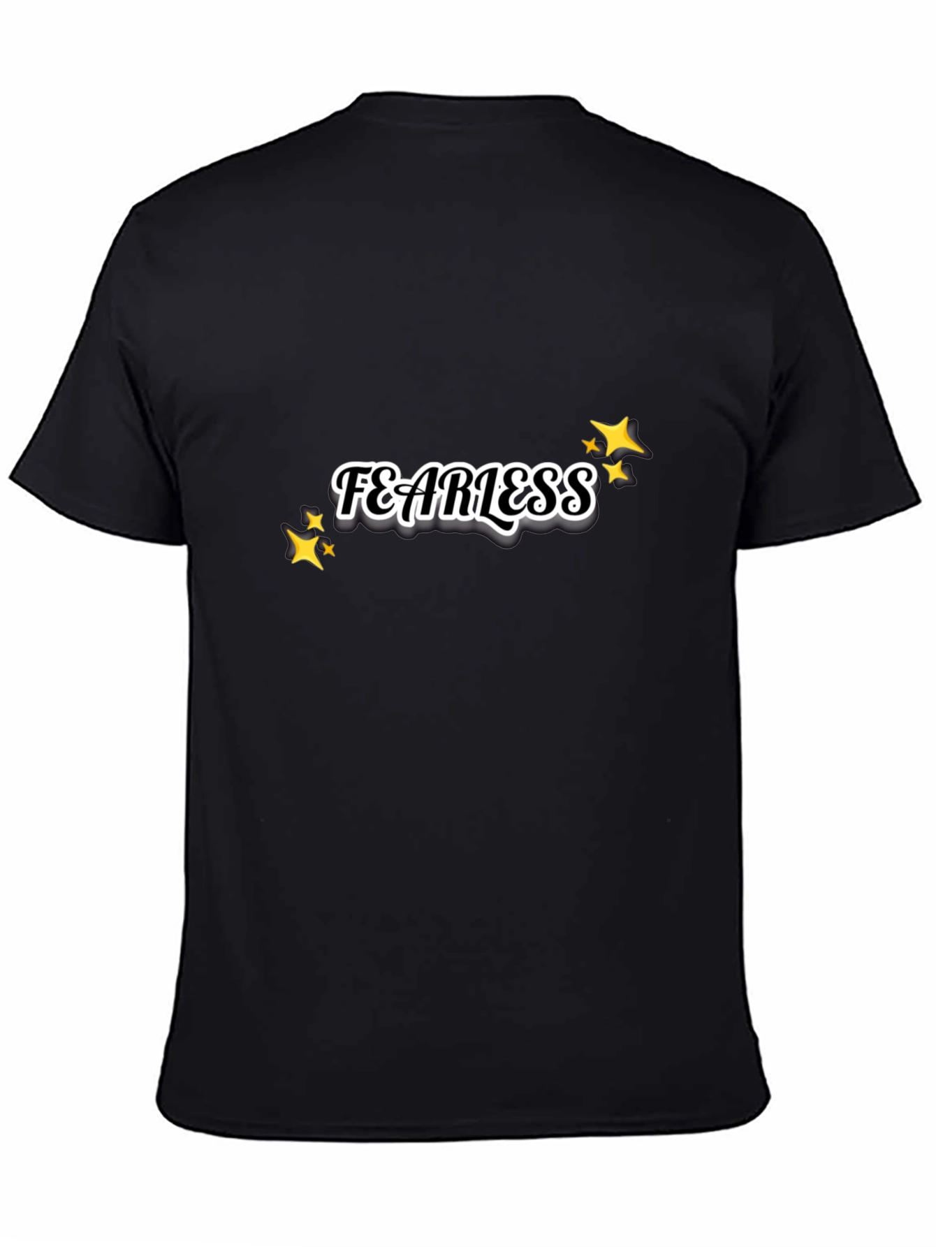 Black Fearless Graphic Black T-Shirt view 4