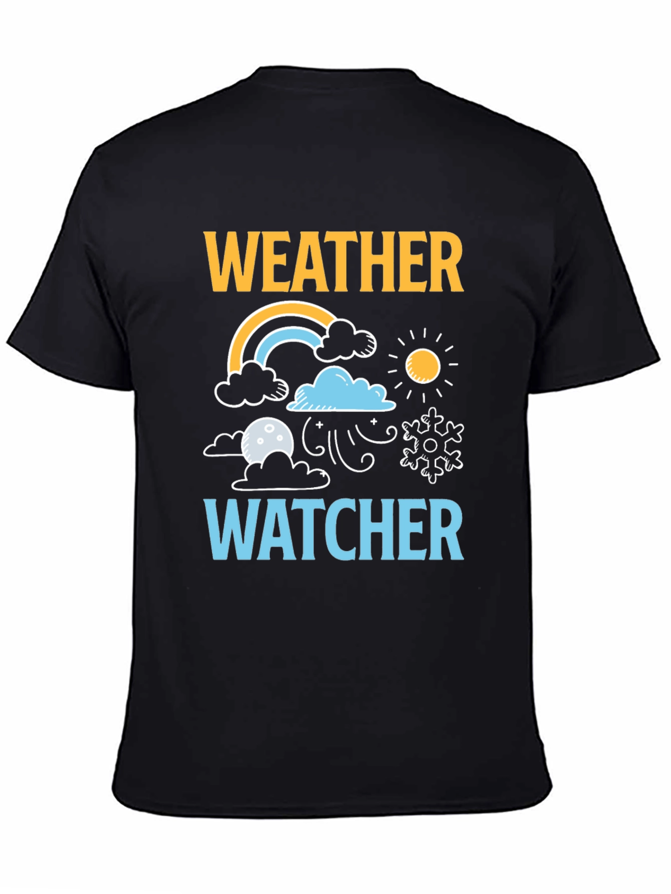 Black Weather Watcher Graphic T-Shirt view 4