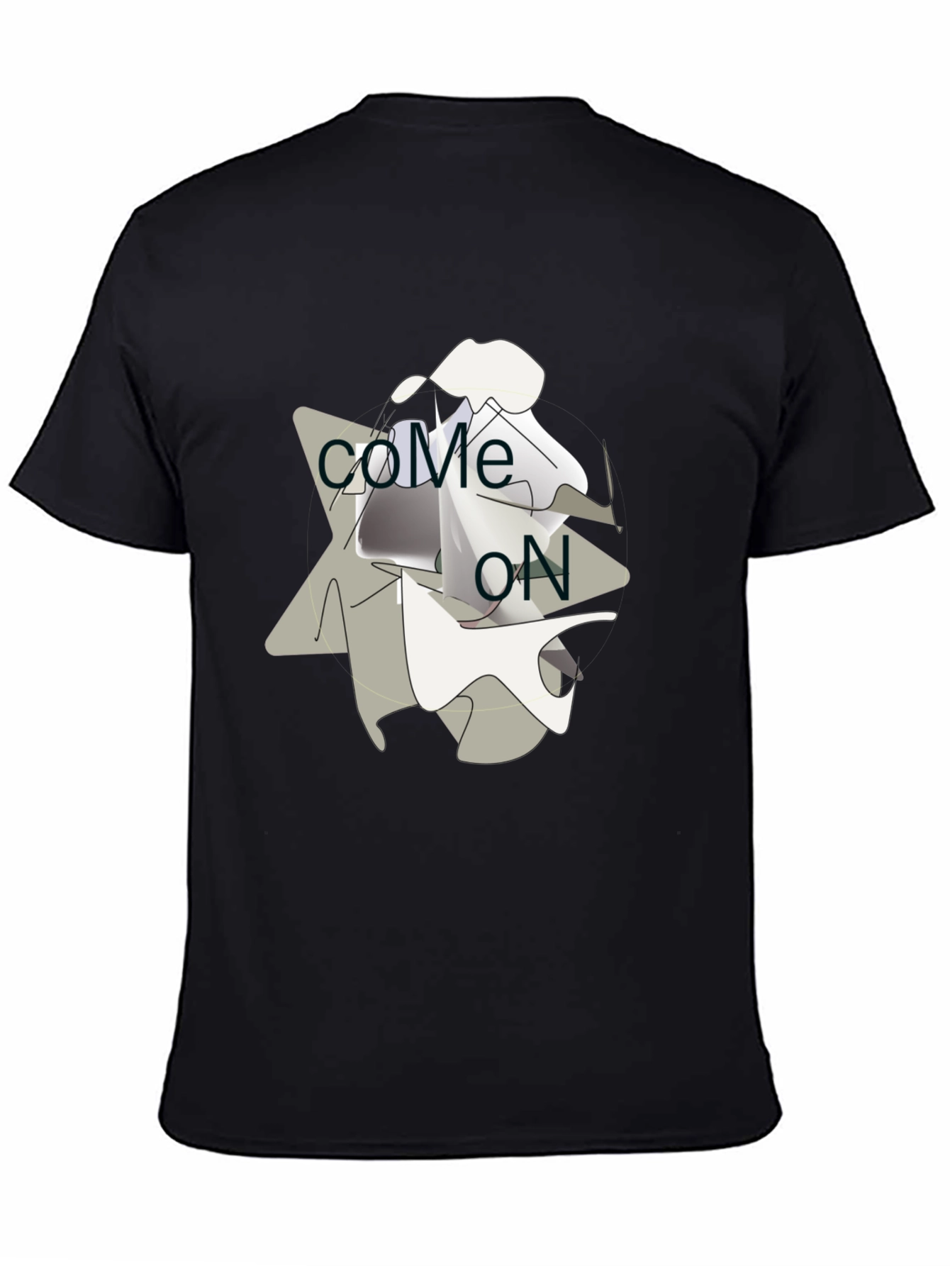 Black Come On Graphic Tee - Modern Casual T-Shirt view 4