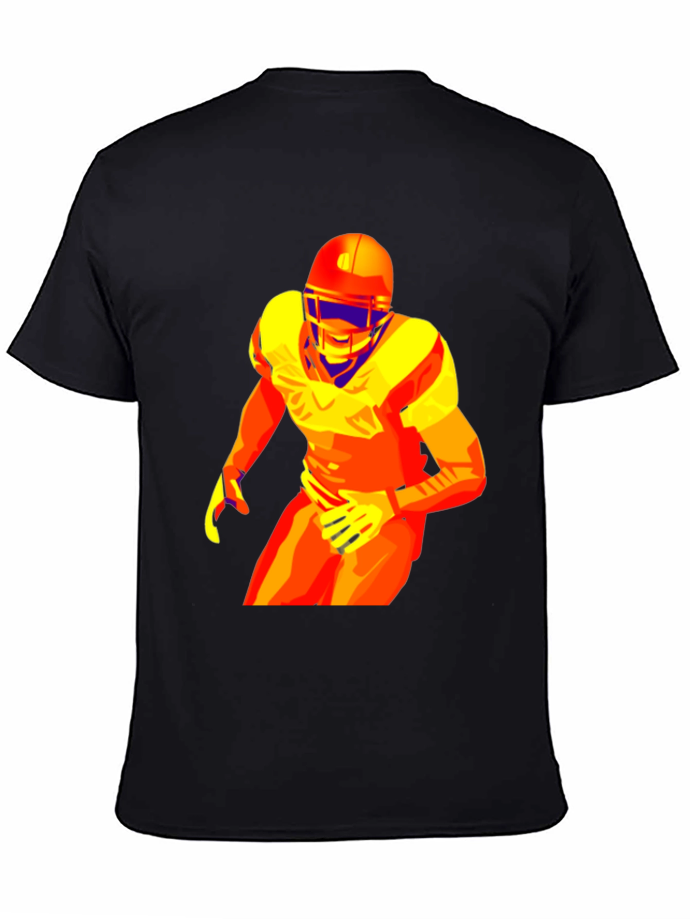 Black Football Player Graphic Tee - Premium Cotton Blend view 4