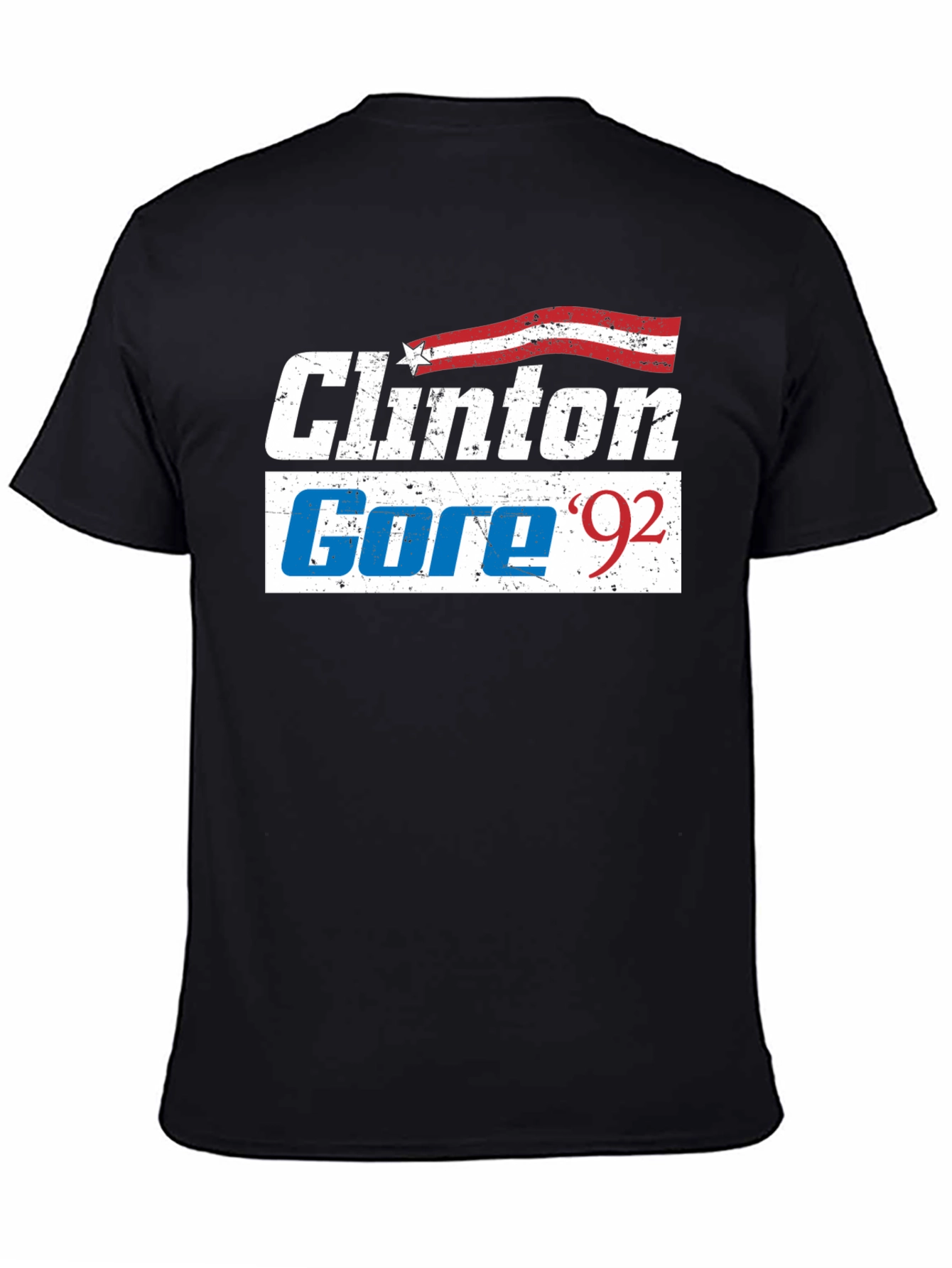 Black Clinton Gore '92 Retro T-Shirt view 4