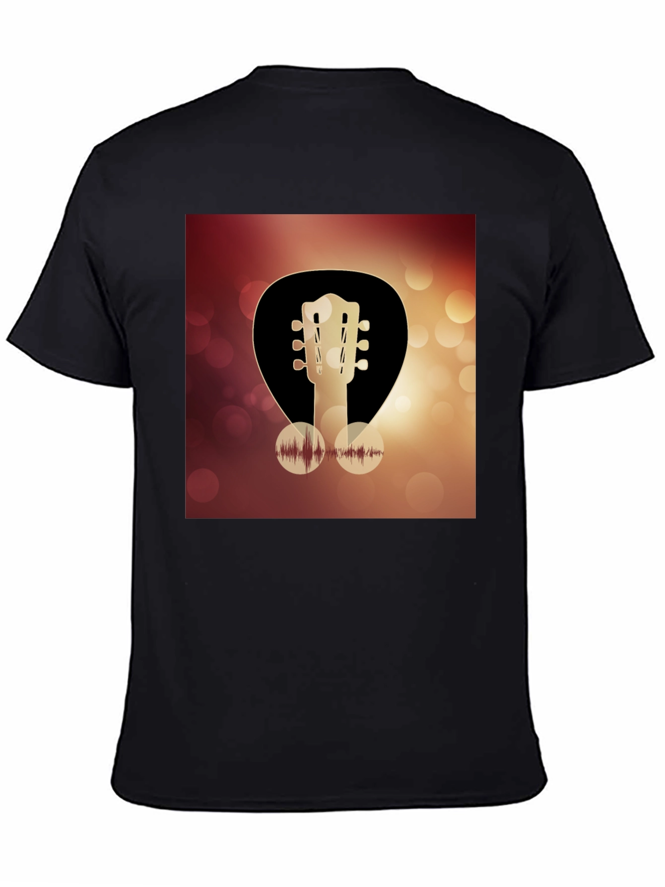 Black Guitar Headstock Graphic Tee - Music Lover T-Shirt view 4