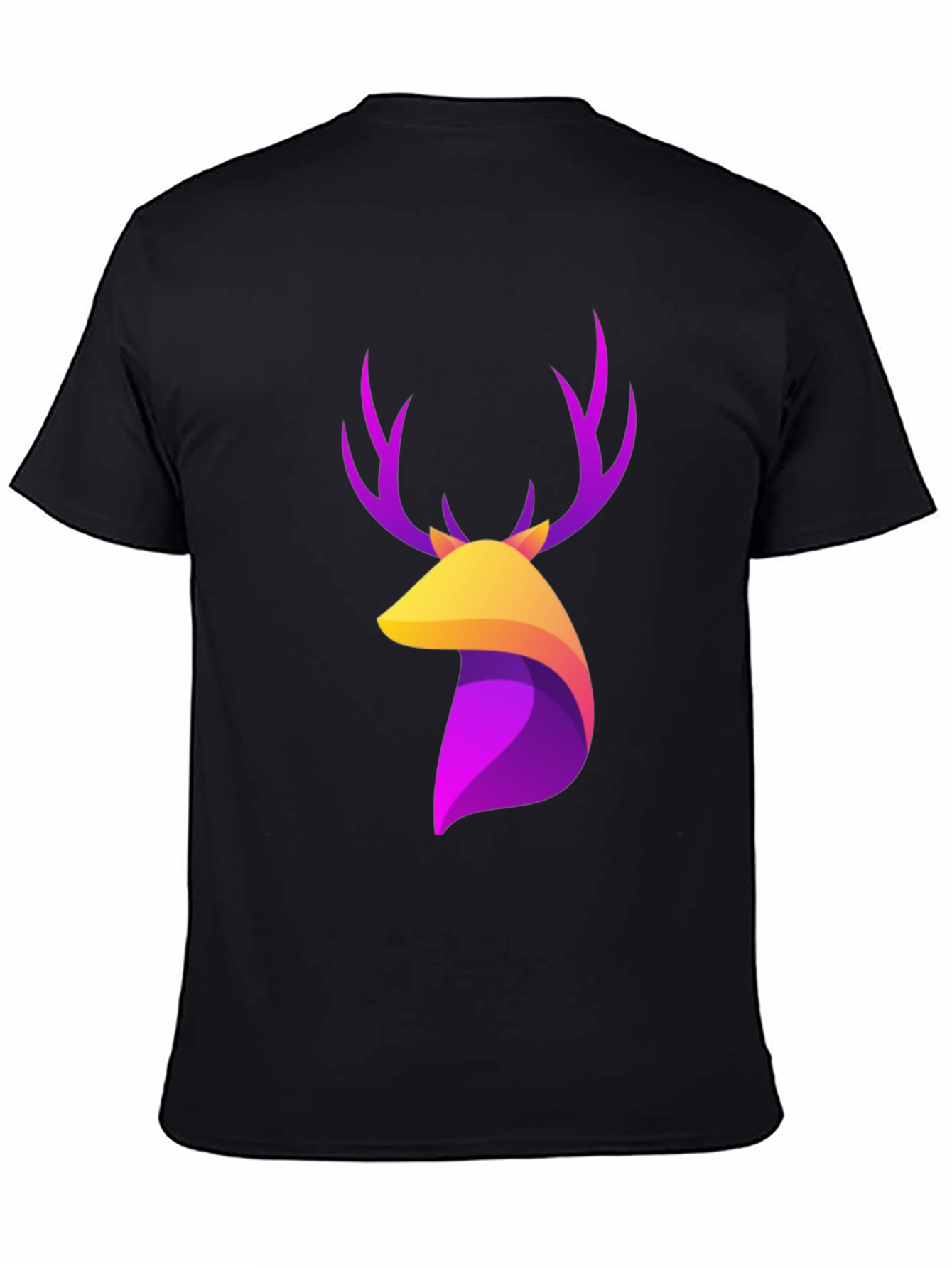 Black Stylish Deer Graphic T-Shirt - Modern Design view 4